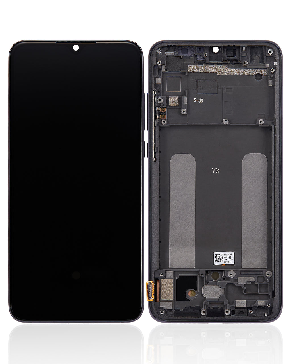 OLED-Display mit Rahmen für Xiaomi Mi 9 Lite / CC9 (Refurbished) (Onyx Gray)
