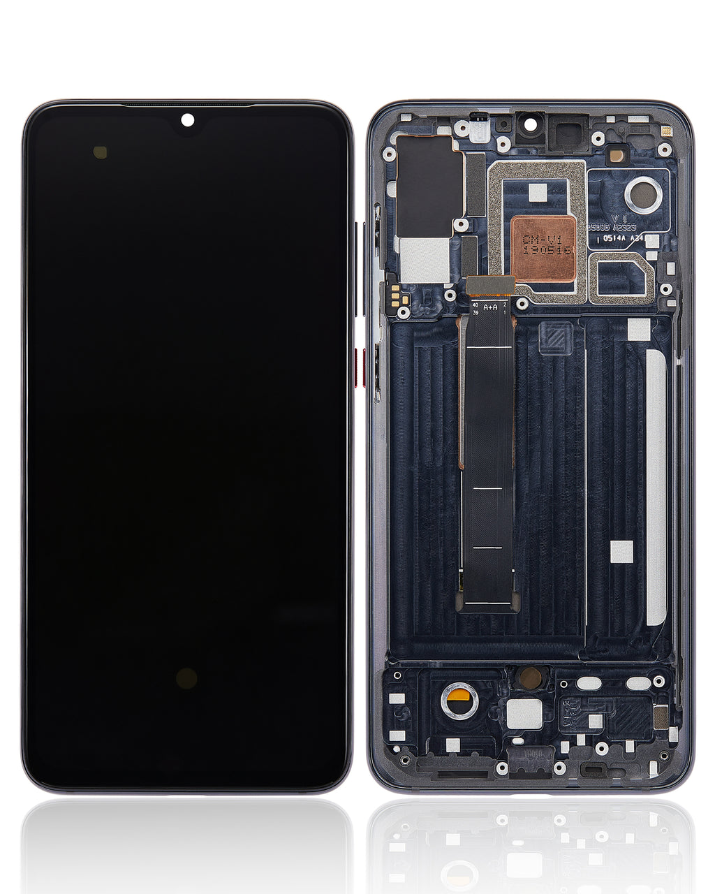 OLED-Display mit Rahmen für Xiaomi Mi 9 Pro (Aftermarket Plus) (Titanium Schwarz