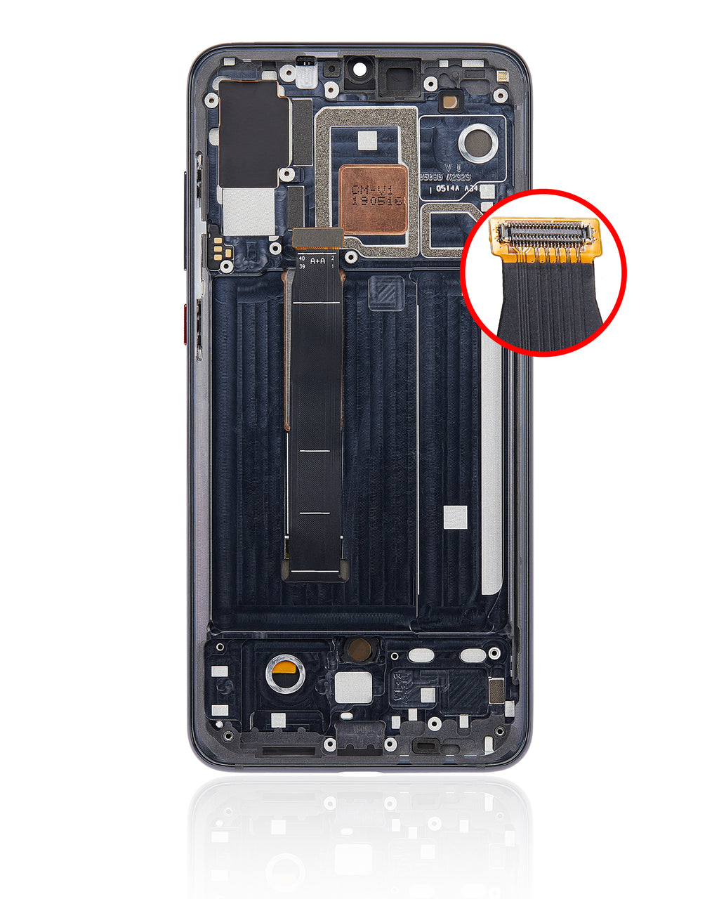 OLED-Display mit Rahmen für Xiaomi Mi 9 Pro (Aftermarket Plus) (Titanium Schwarz