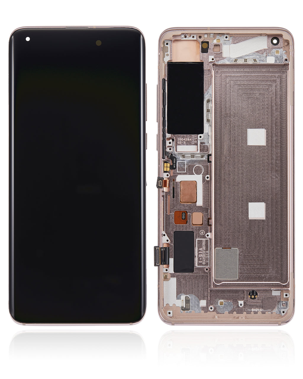 OLED-Display mit Rahmen für Xiaomi Mi 10 5G (Refurbished) (Peach Gold)