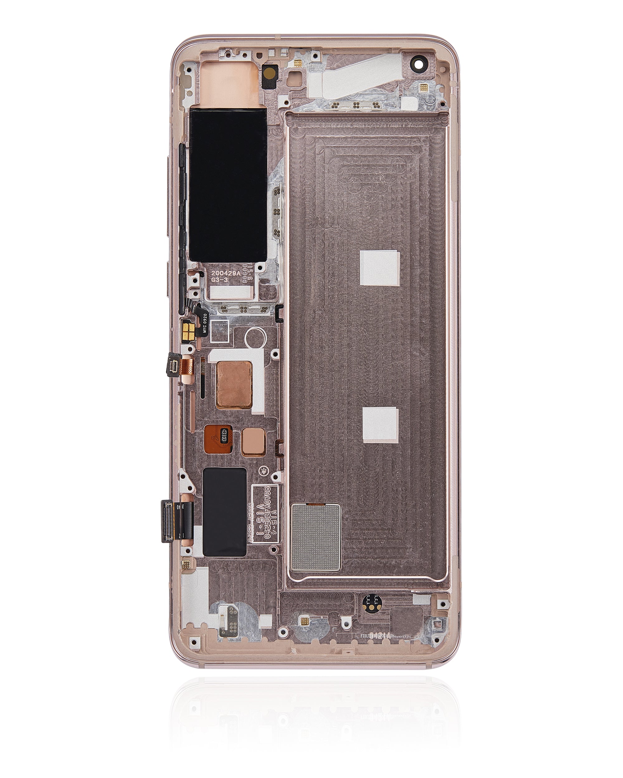 OLED-Display mit Rahmen für Xiaomi Mi 10 5G (Refurbished) (Peach Gold)