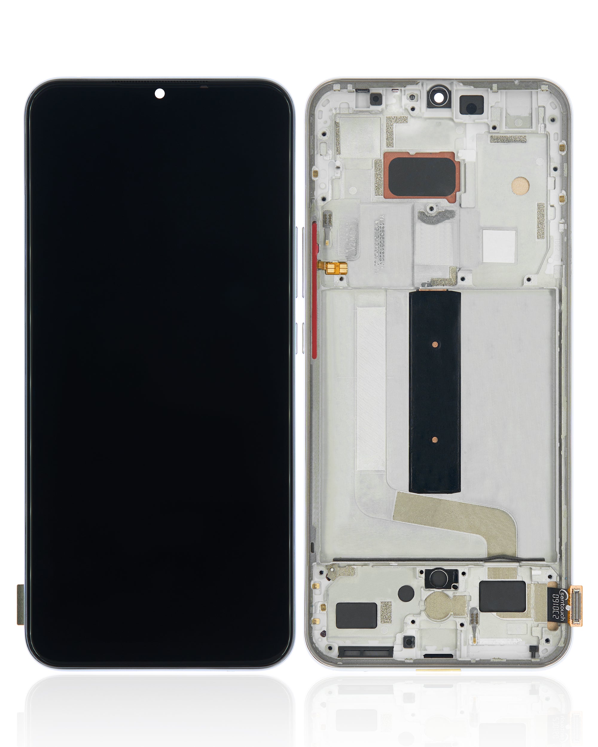 Aftermarket LCD-Display mit Rahmen für Xiaomi Mi 10 Lite 5G, Dream White (Incell