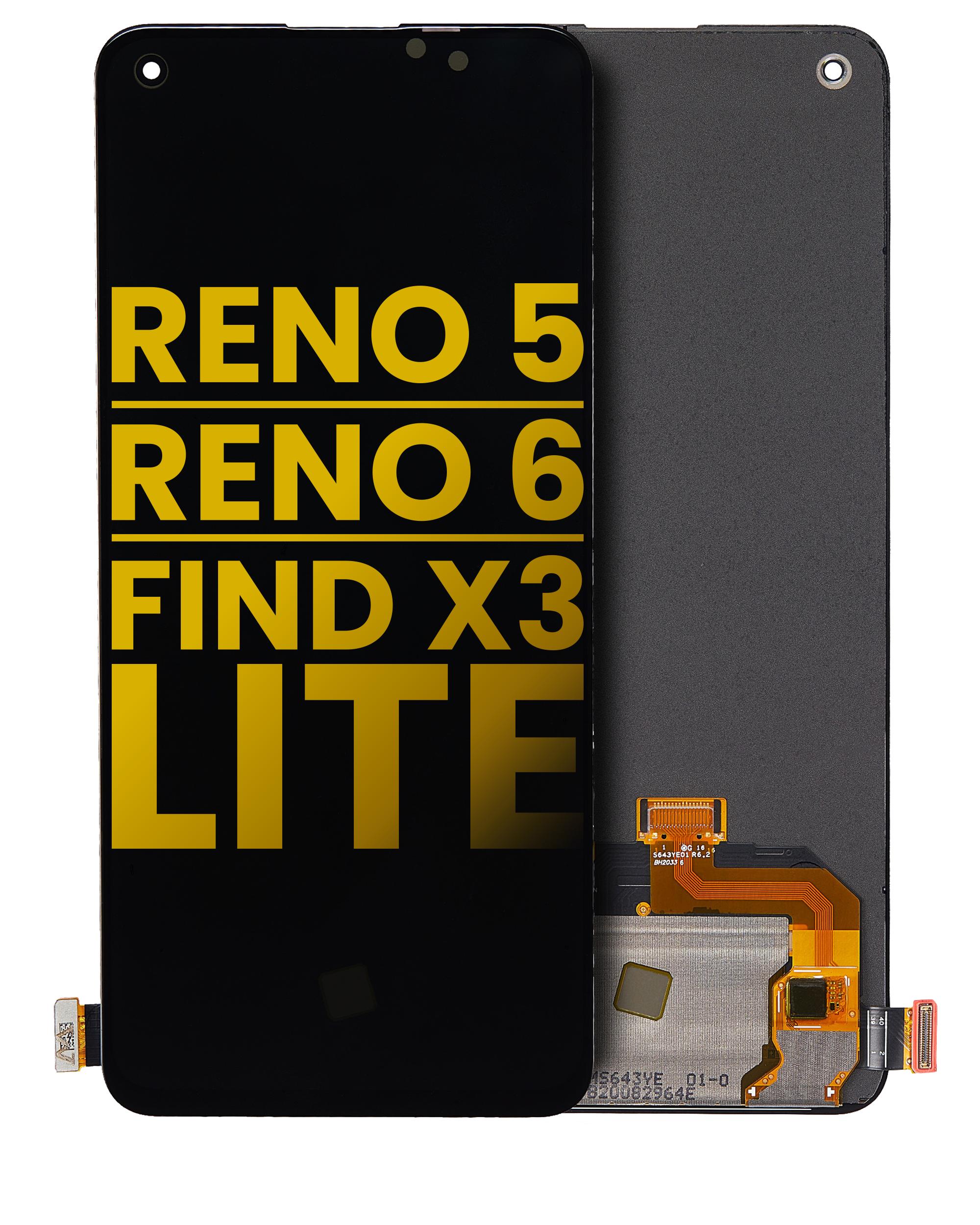 OLED-Display ohne Rahmen für OPPO Reno 5/6/Find X3 Lite (Refurb) alle Farben