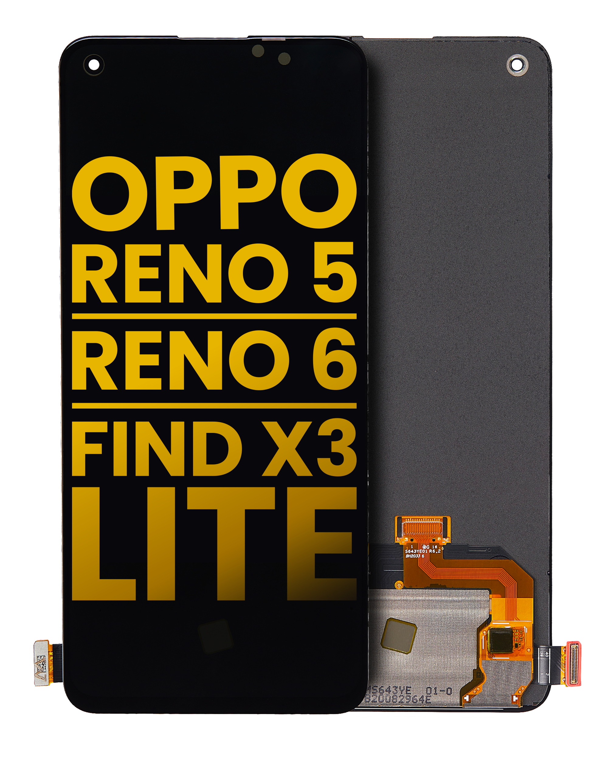 OLED-Display ohne Rahmen für OPPO Reno 5/6/Find X3 Lite (Refurb) alle Farben