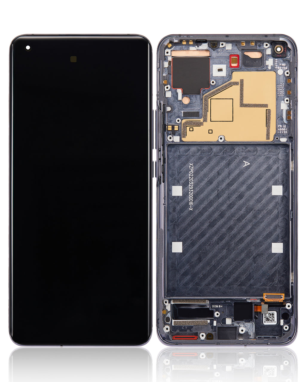 OLED Display with Frame for Xiaomi Mi 11 (Refurbished) (Black)
