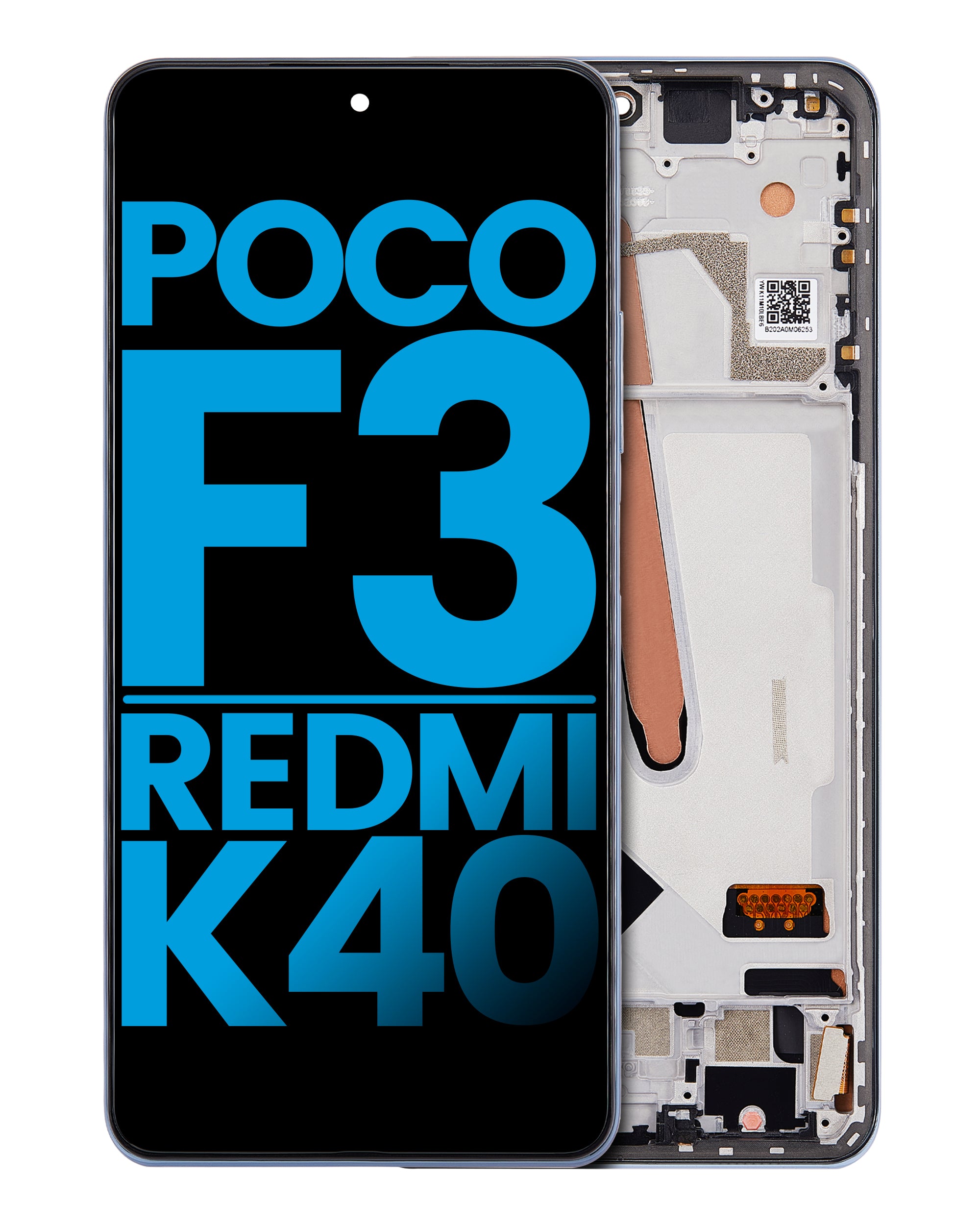 LCD Display with Frame for Xiaomi Poco F3 / Redmi K40 / Redmi K40 Pro (Aftermarket: InCell) (Deep Ocean Blue)