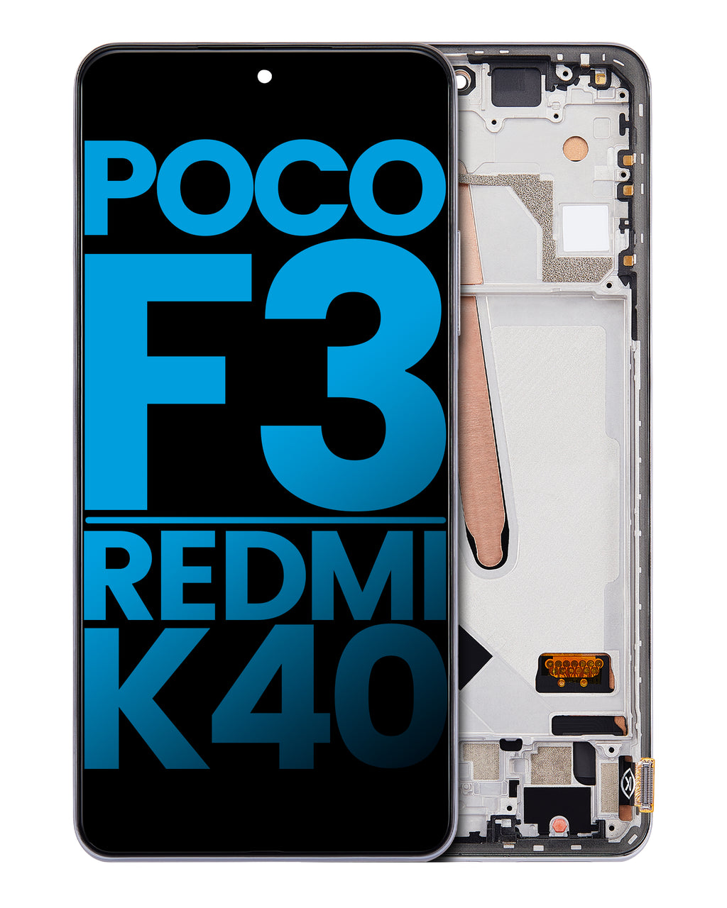LCD-Display m. Rahmen f. Xiaomi Poco F3/K40 Pro Arctic White Aftermarket Incell