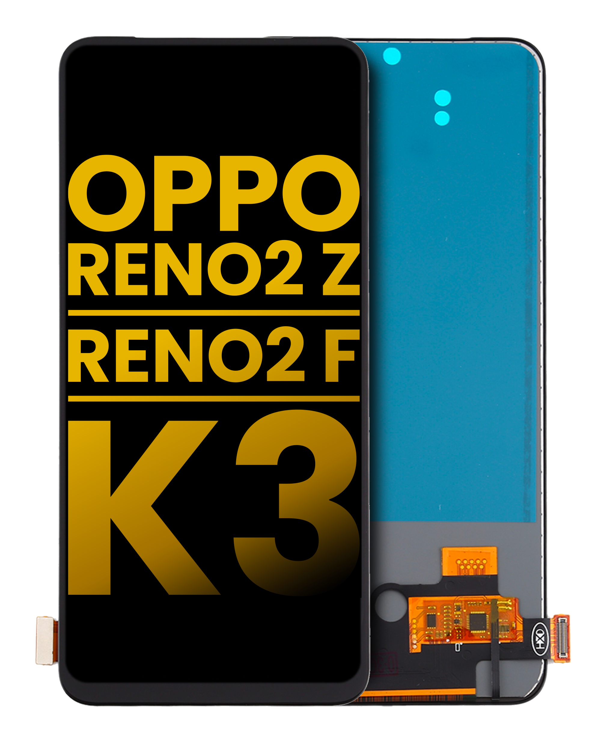 OLED-Display ohne Rahmen für OPPO Reno2 Z/F/K3, Refurbished, Alle Farben