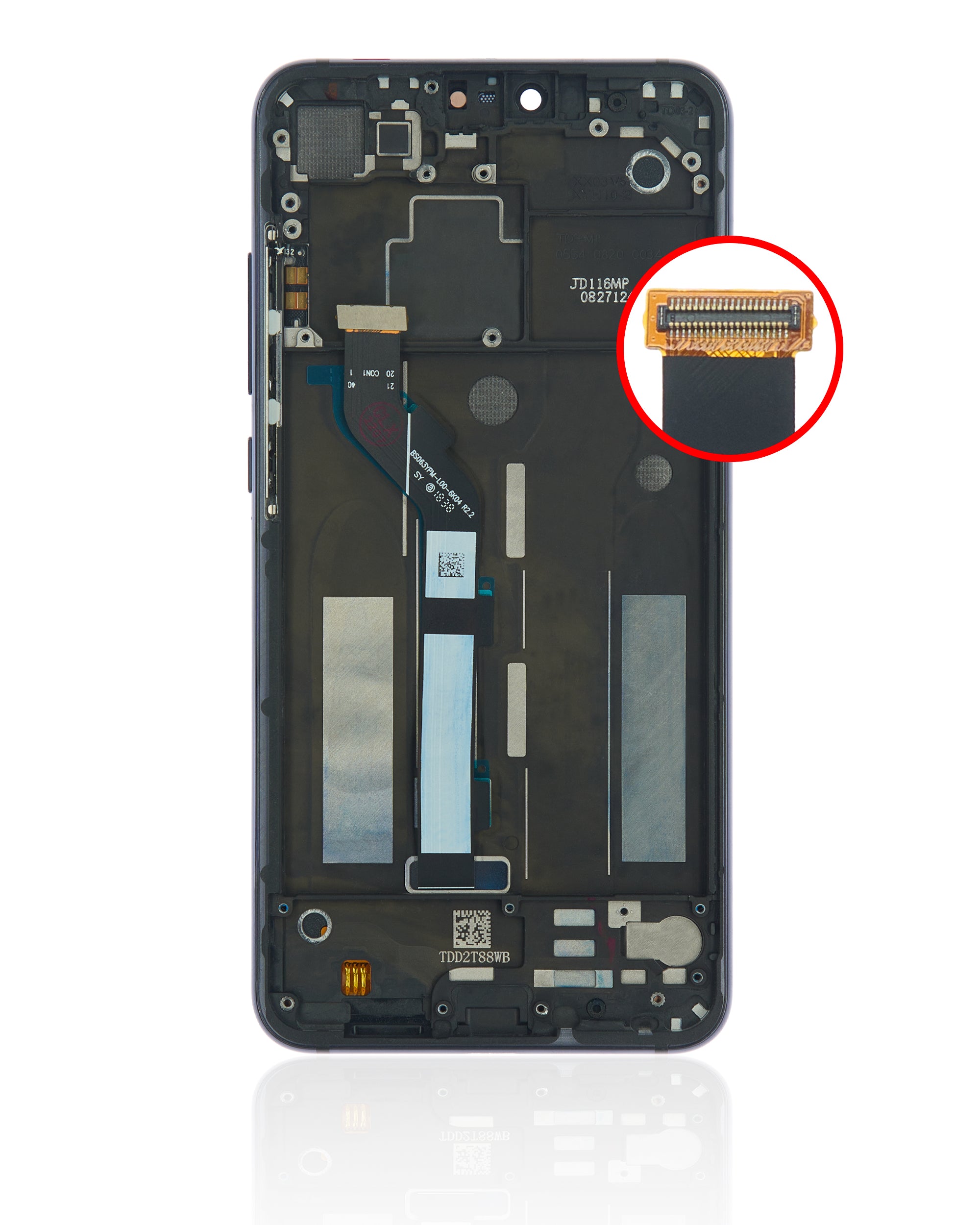 LCD Display with Frame for Xiaomi Mi 8 Lite (Refurbished) (Midnight Black)