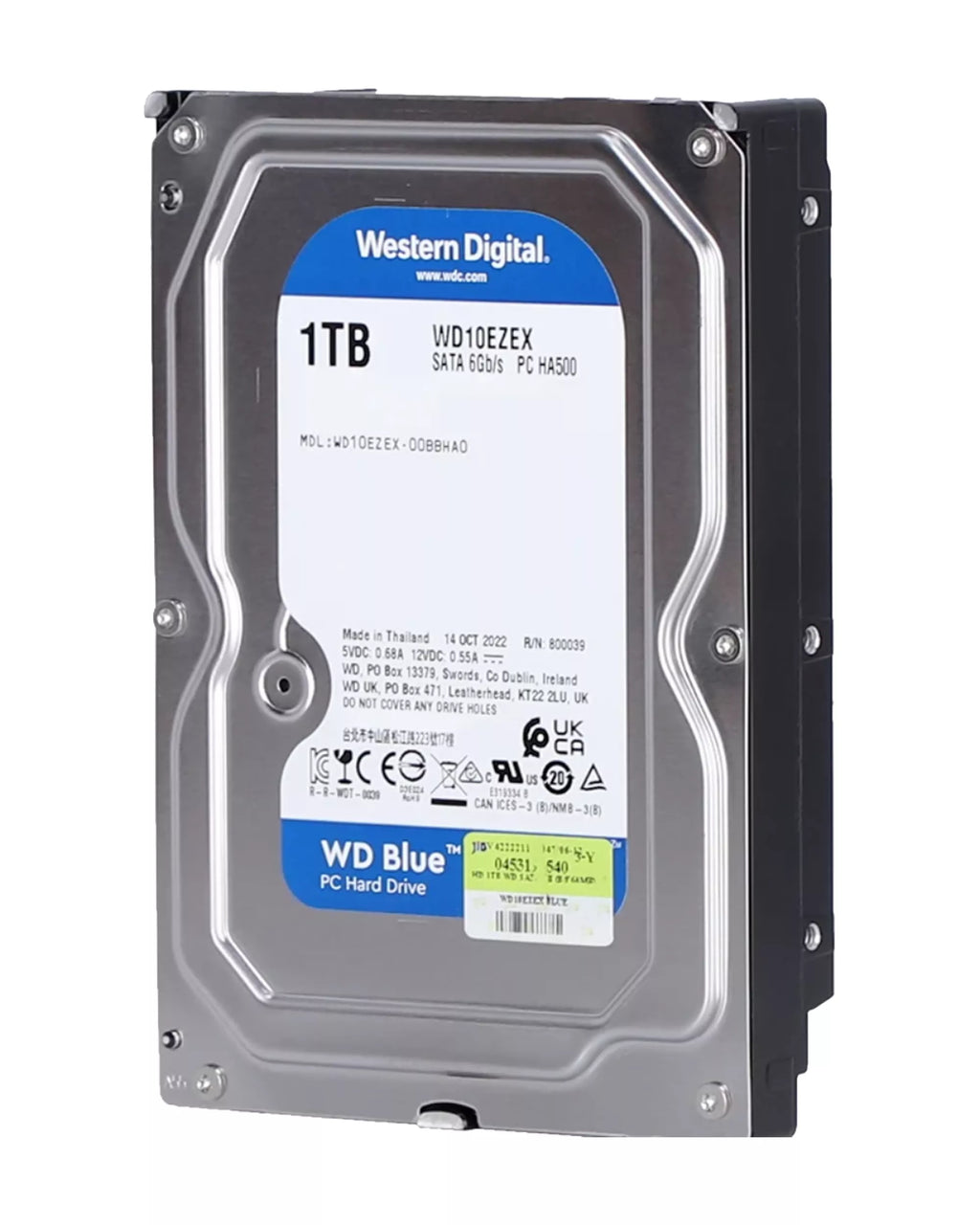 1TB WD Blue 3.5" HDD Internal Hard Drive - 7200 RPM (26mm) Refurbished