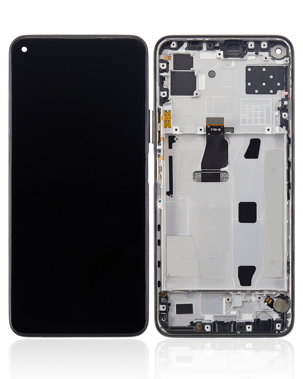 LCD-Display mit Rahmen für Huawei P40 Lite 5G (Refurbished) (Midnight Schwarz)