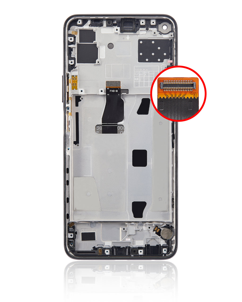 LCD-Display mit Rahmen für Huawei P40 Lite 5G (Refurbished) (Midnight Schwarz)
