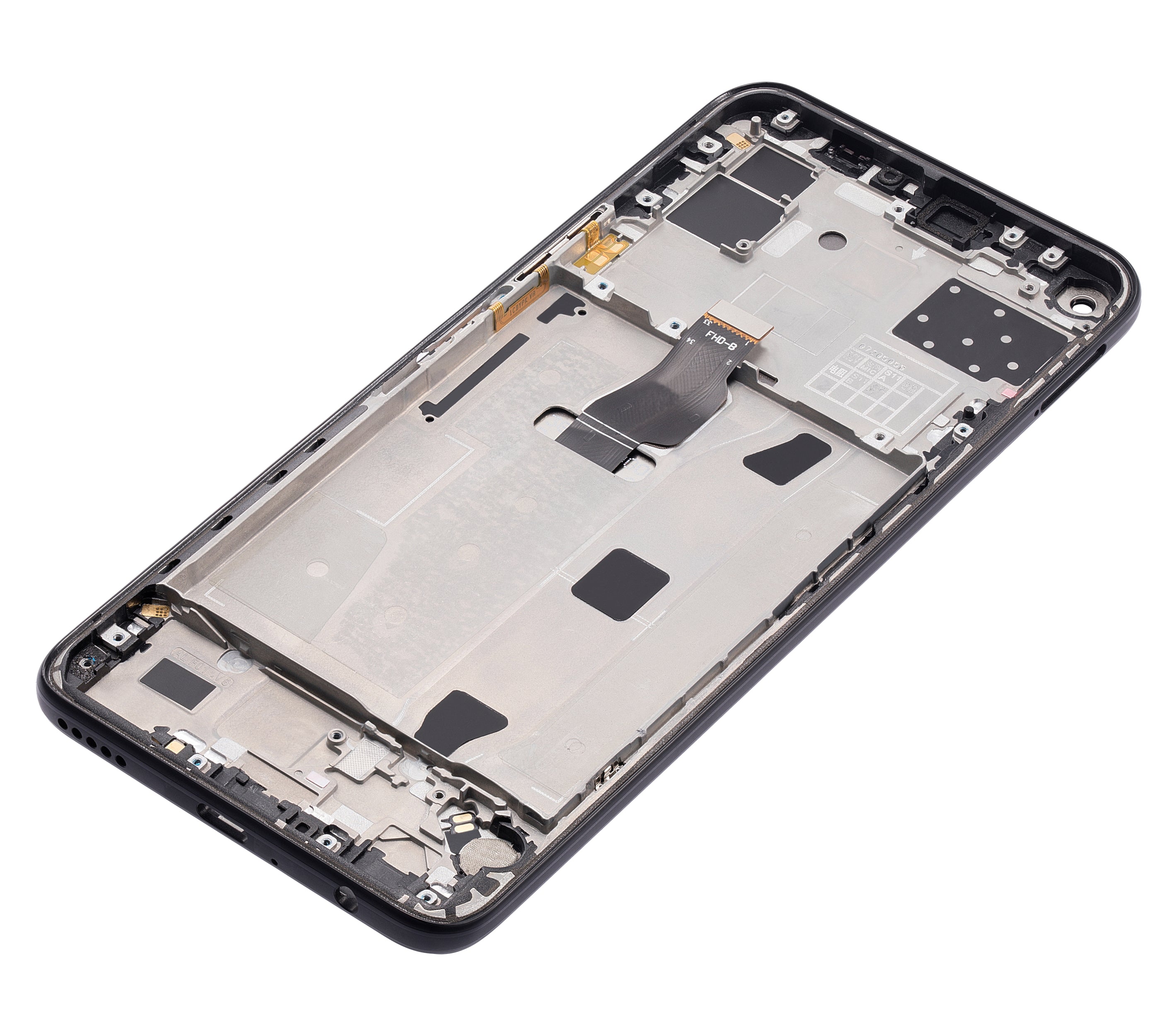 LCD-Display mit Rahmen für Huawei P40 Lite 5G (Refurbished) (Midnight Schwarz)