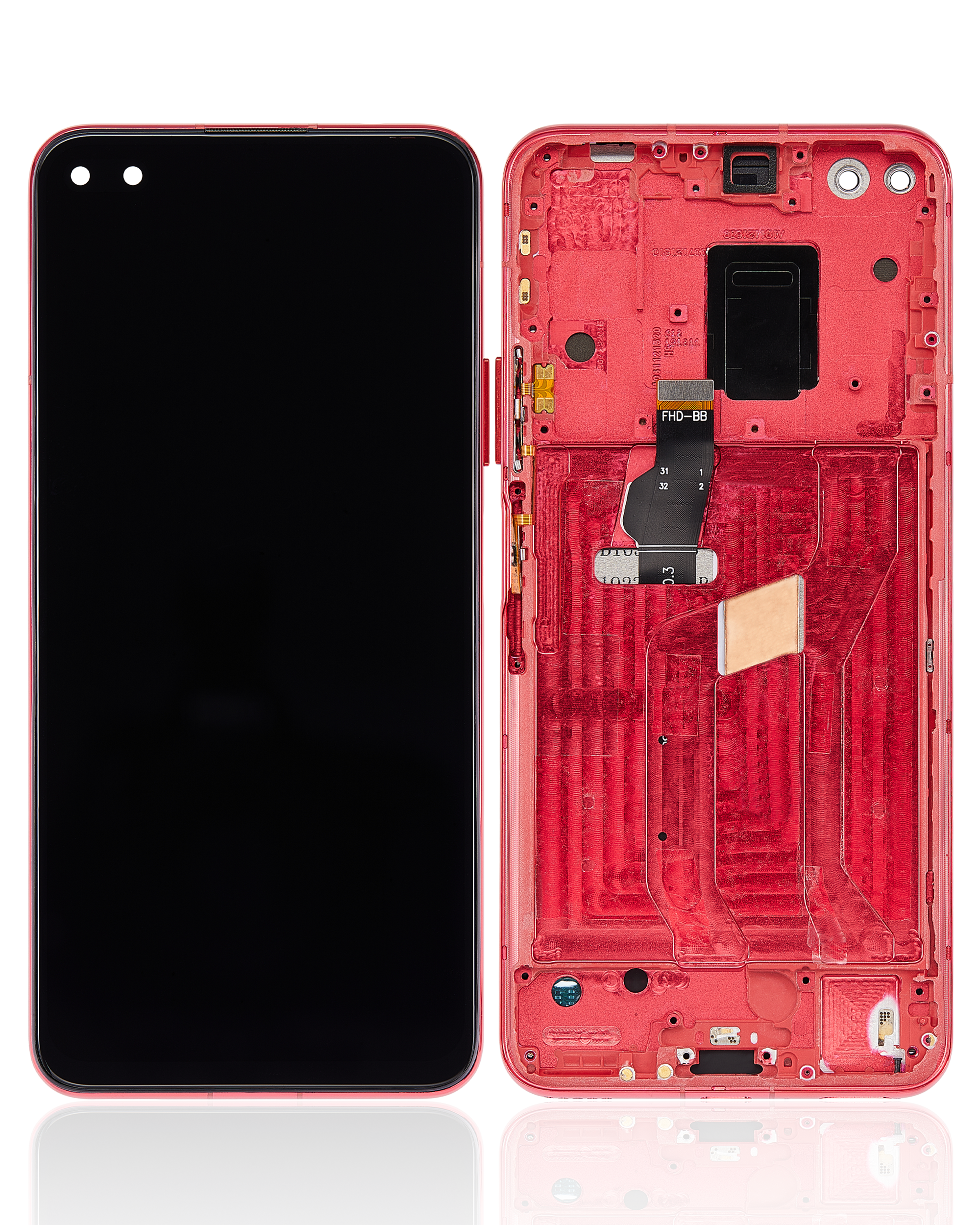 LCD Display with Frame for Huawei Nova 6 5G (Refurbished) (Red)
