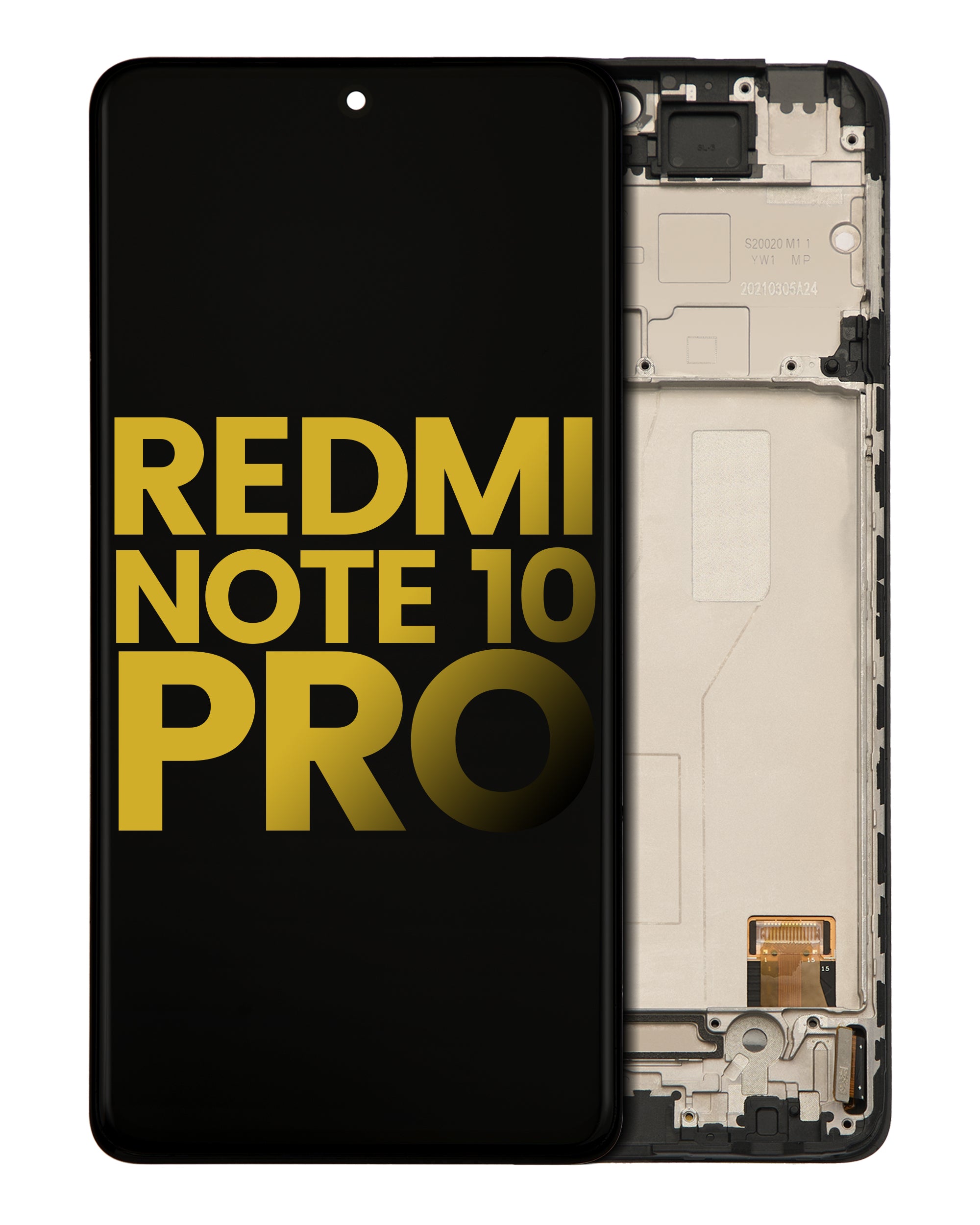 OLED-Display mit Rahmen f. Xiaomi Redmi Note 10 Pro/Max, Refurbished