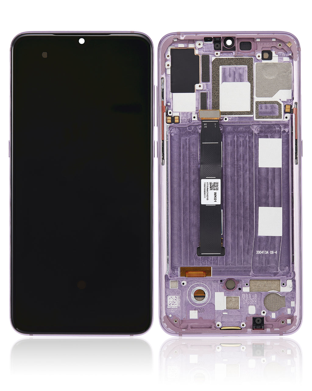 OLED-Display mit Rahmen für Xiaomi Mi 9 (Refurbished) (Lavender Violet)