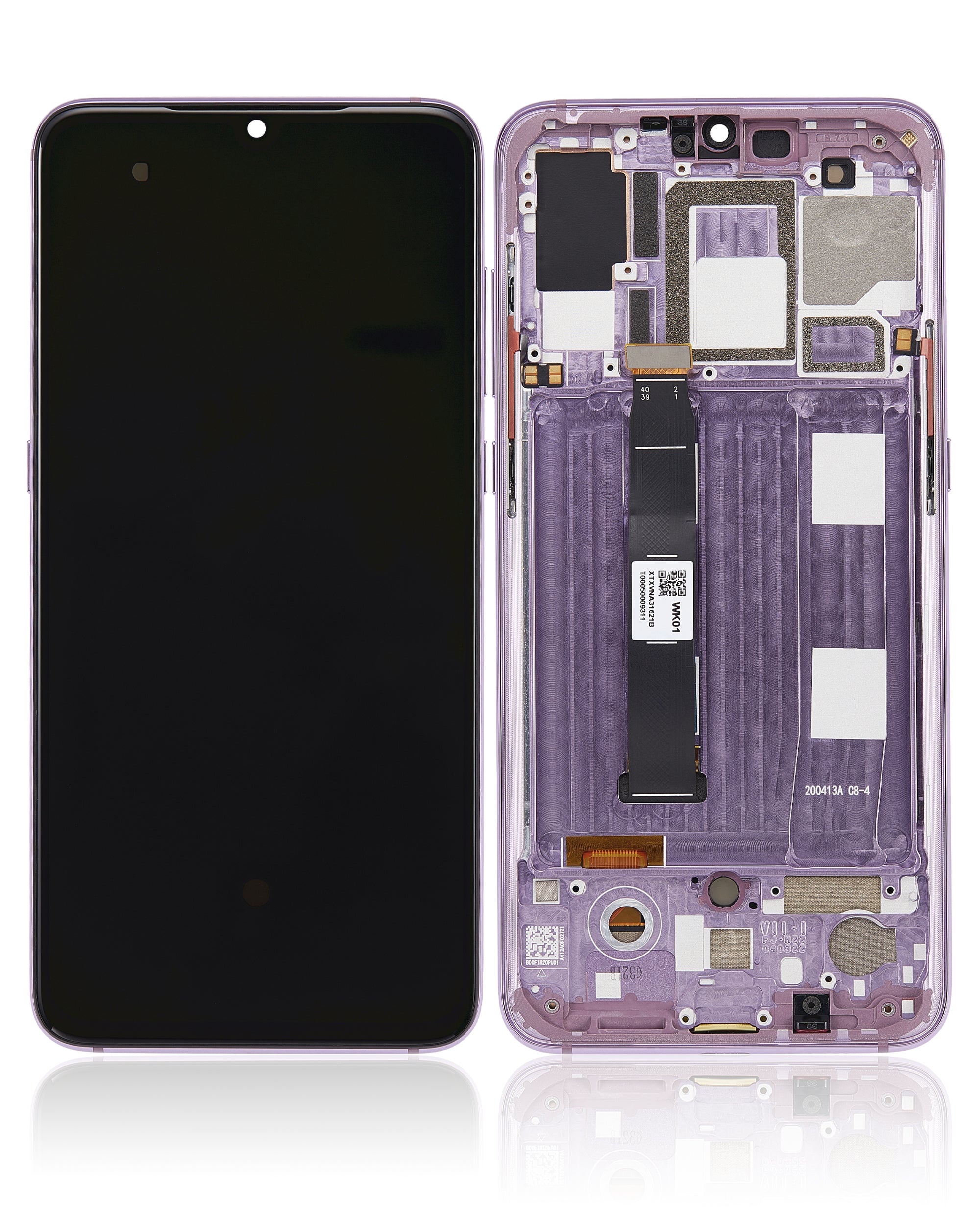 OLED-Display mit Rahmen für Xiaomi Mi 9 (Refurbished) (Lavender Violet)