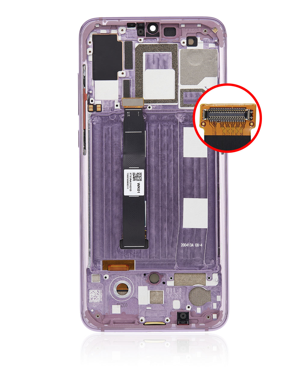 OLED-Display mit Rahmen für Xiaomi Mi 9 (Refurbished) (Lavender Violet)