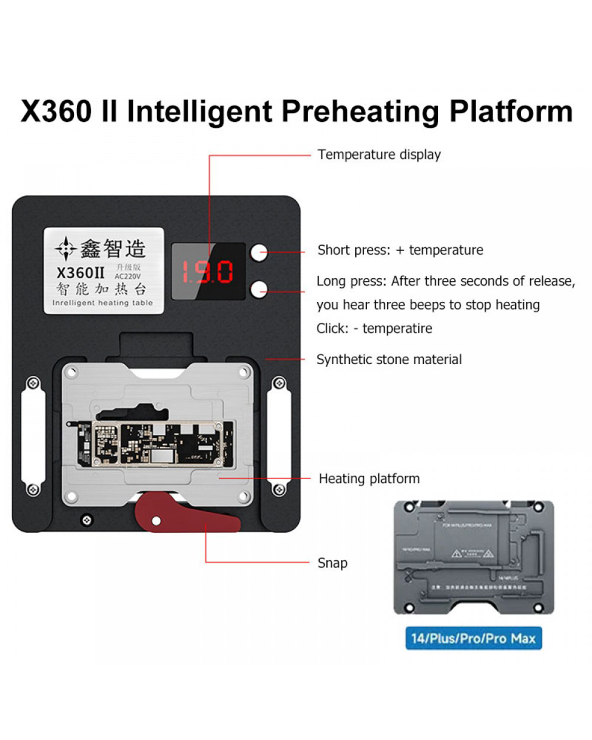 Preheating module for X360II for iPhone 14 / 14 Plus / 14 Pro / 14 Pro Max (XinZhiZao)