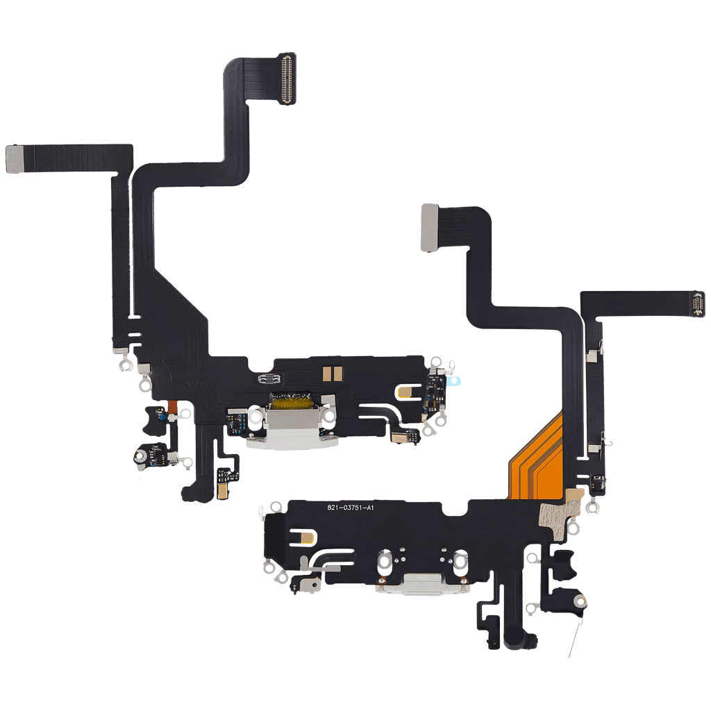 Ladebuchse-Flexkabel für iPhone 14 Pro (Aftermarket Plus) (Silber)