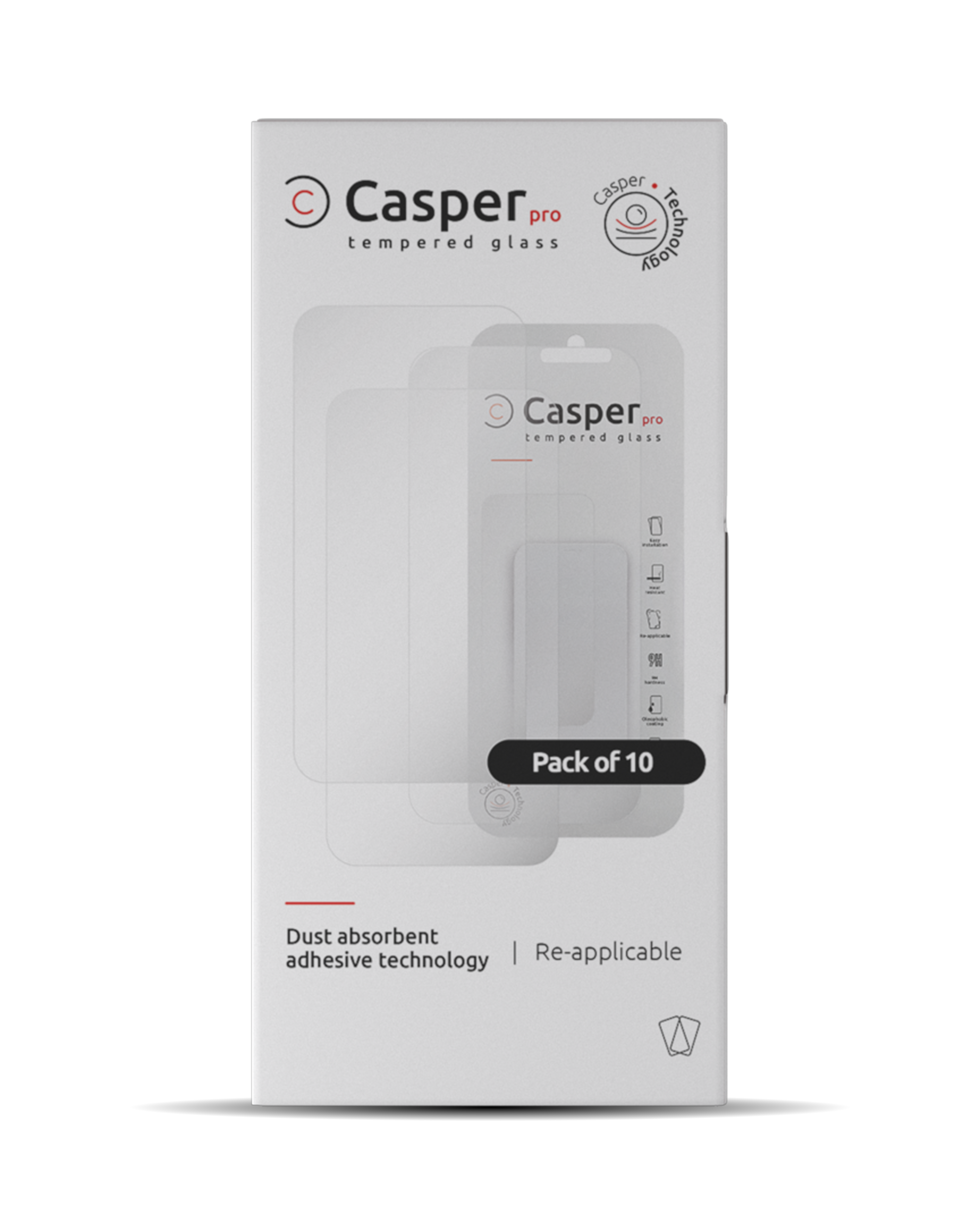 Casper Pro Tempered Glass for iPhone 14 Pro Max (10-Pack) (Clear)