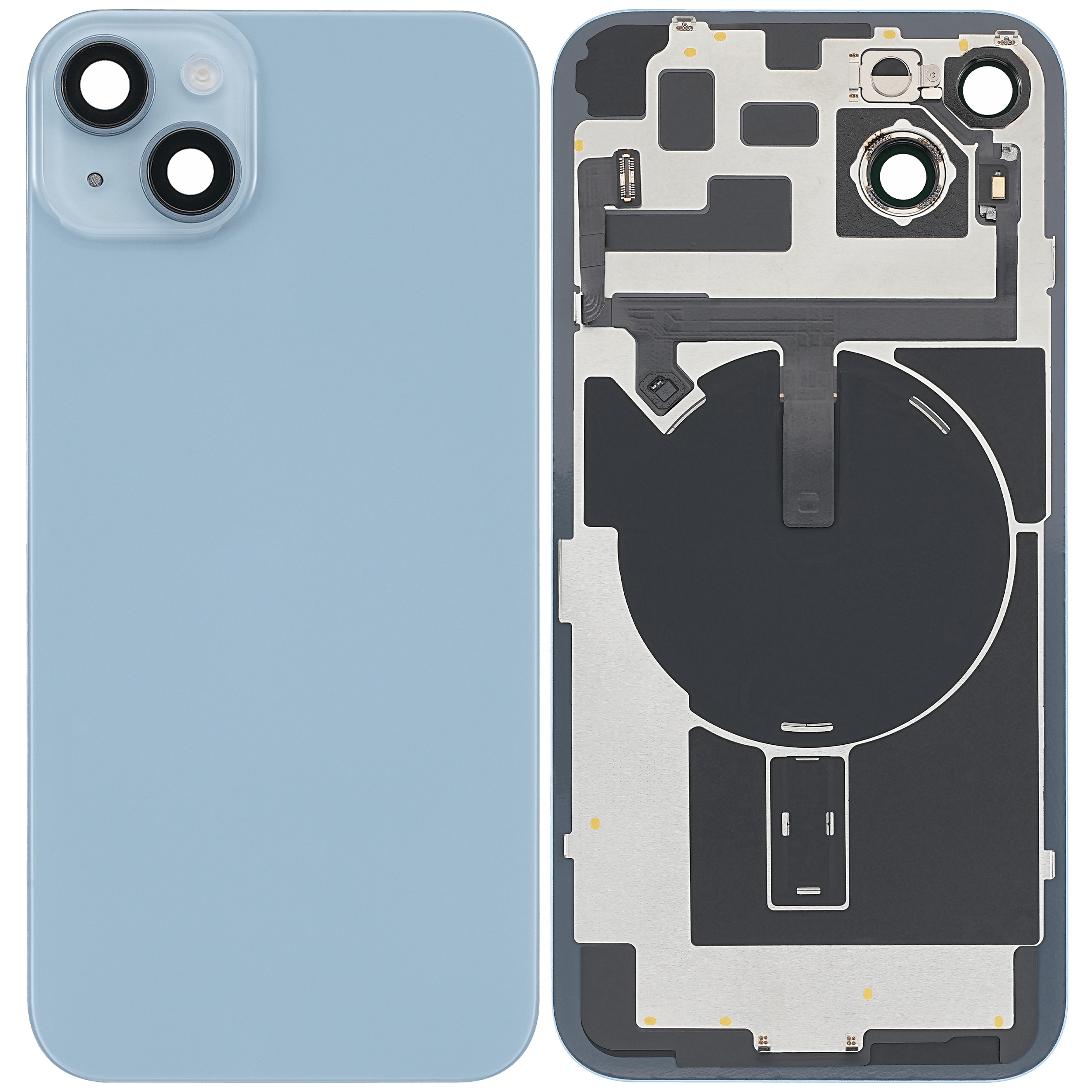 Backcover mit Stahlplatte mit Wireless NFC & MagSafe Magnet Pre-Installed für iPhone 14 Plus (gebrauchter OEM-Ausbau, Qualität A (Blau)