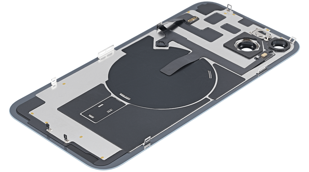 Backcover mit Stahlplatte mit Wireless NFC & MagSafe Magnet Pre-Installed für iPhone 14 Plus (gebrauchter OEM-Ausbau, Qualität A (Blau)
