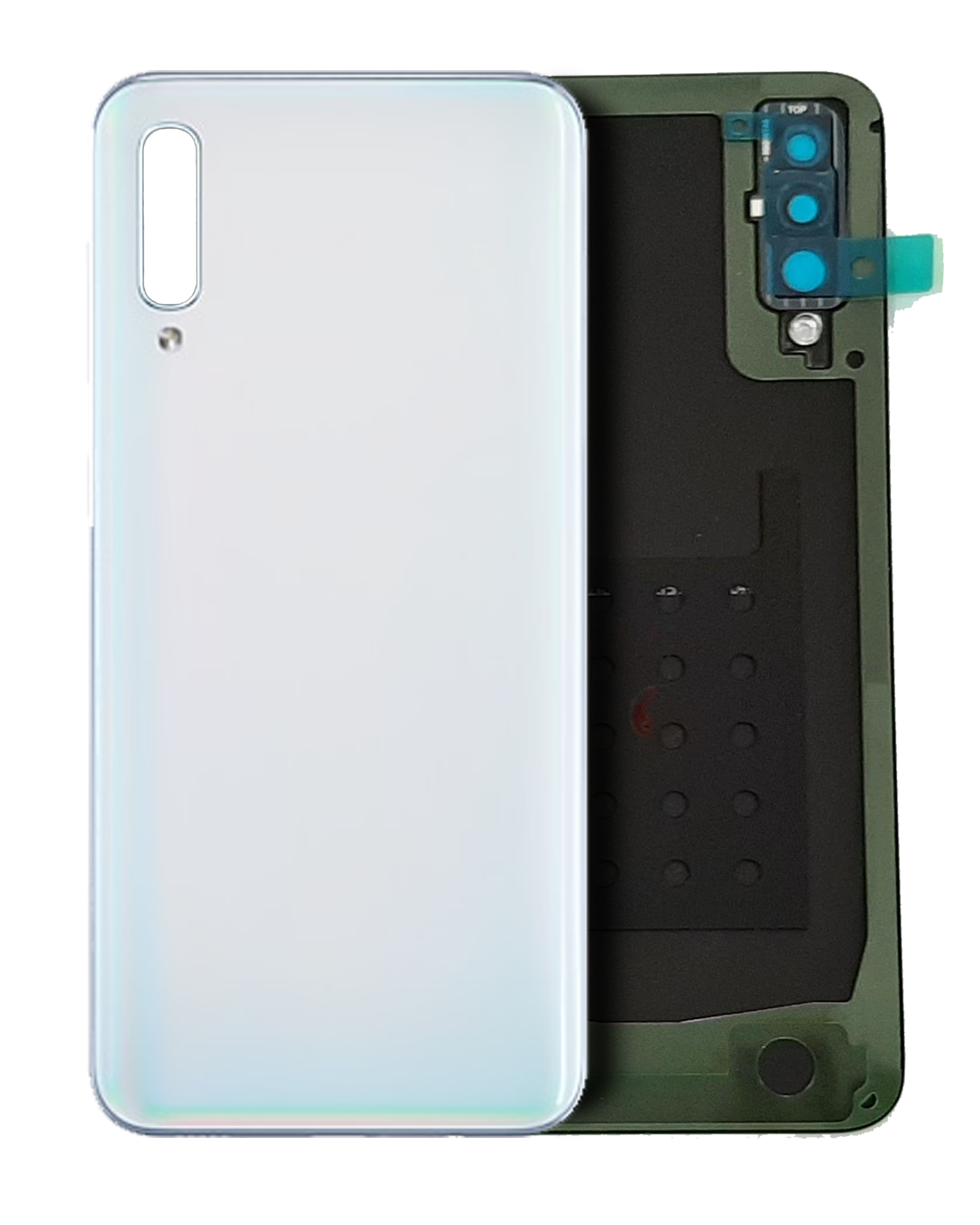 Backcover-Glas mit Kleber für Samsung Galaxy A50 Weiß