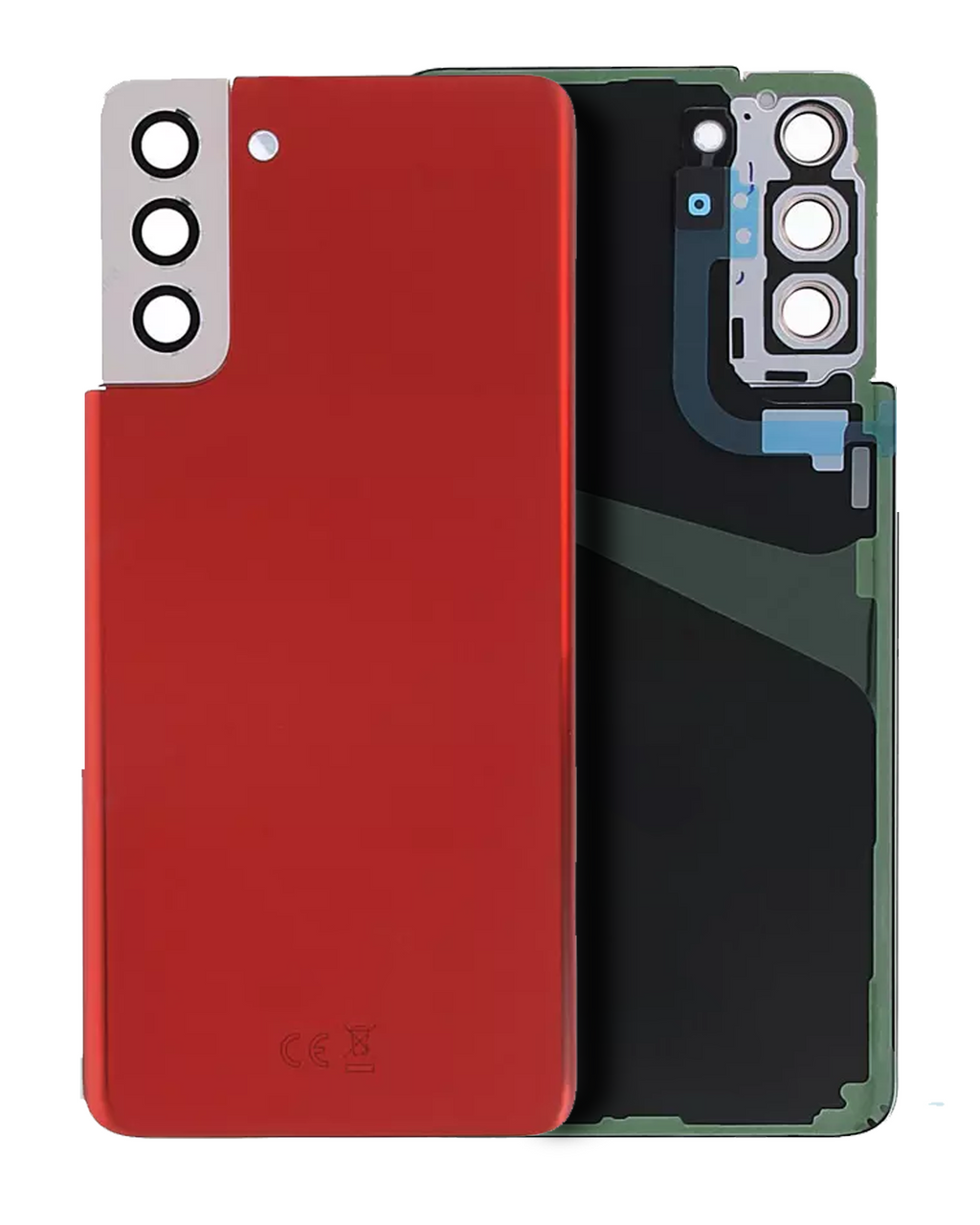 Back Cover Glass with Camera Lens for Samsung Galaxy S21 Plus 5G (Aftermarket Plus) (Phantom Red)