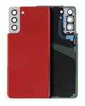 Back Cover Glass with Camera Lens for Samsung Galaxy S21 Plus 5G (Aftermarket Plus) (Phantom Red)