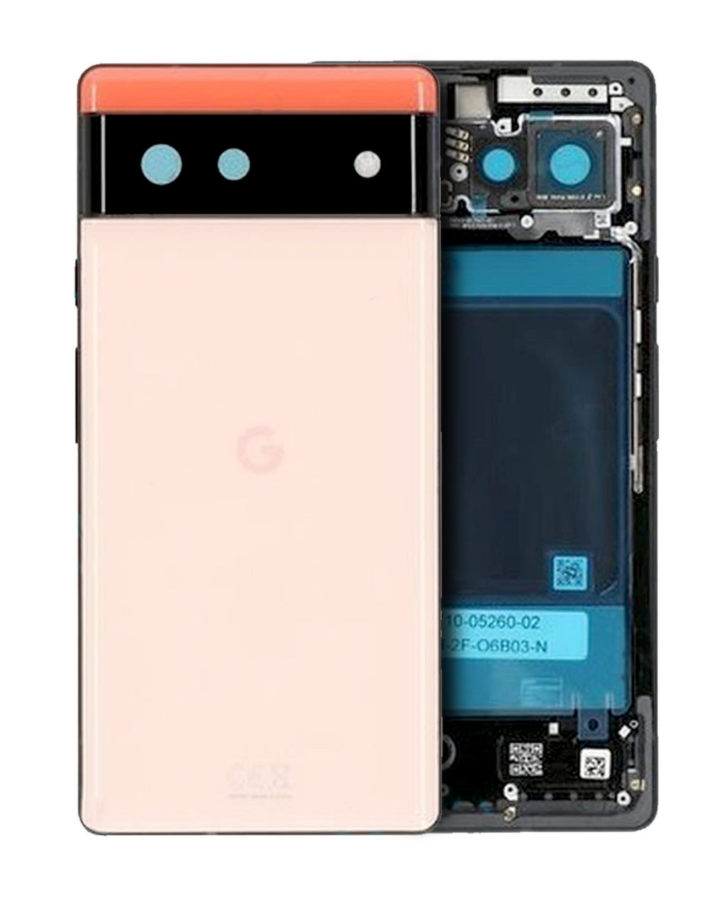 Back Cover/Frame for Google Pixel 6 (Original OEM) (Kinda Coral)