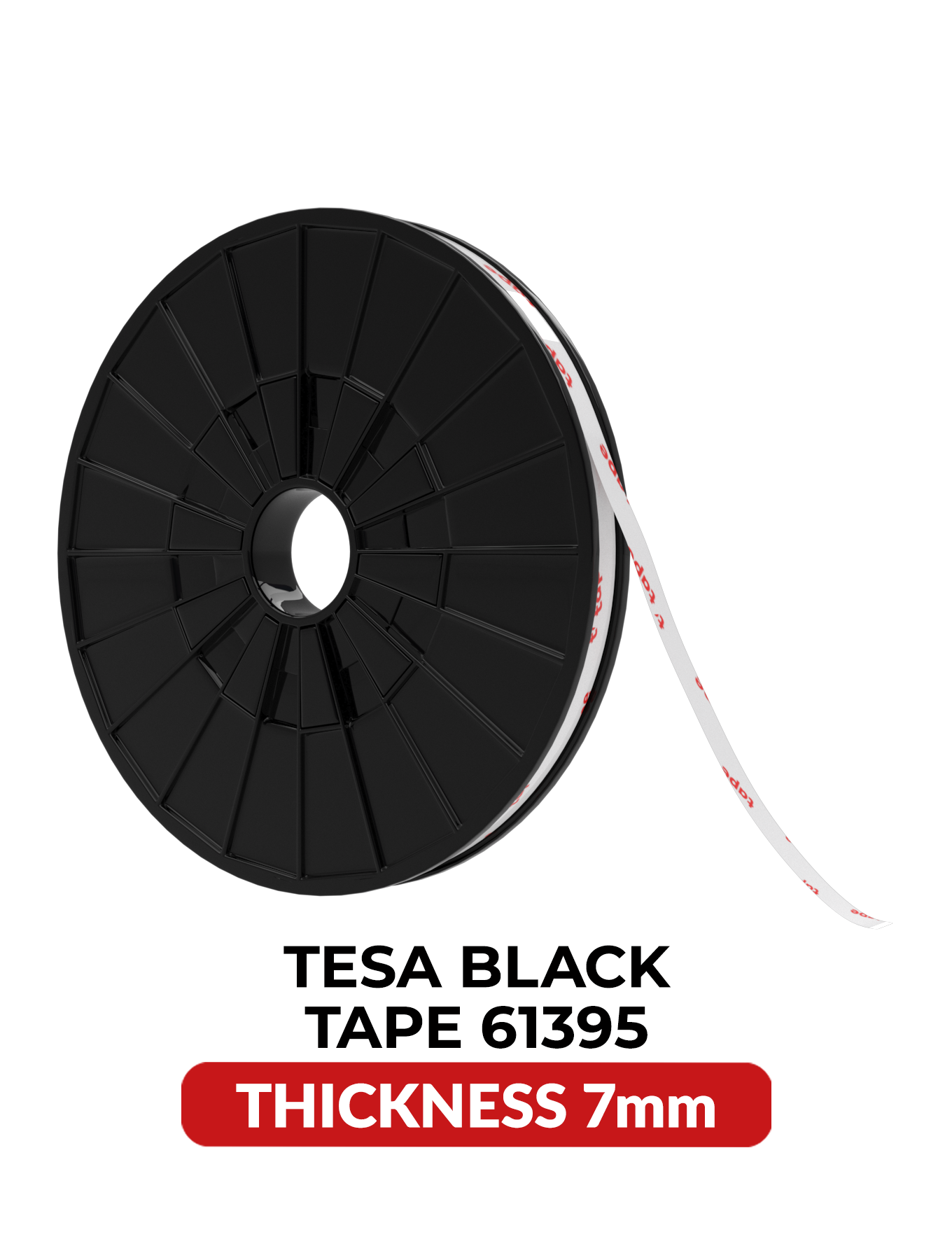 Double-sided Acrylic Adhesive Tape Black (7 mm x 25 m, Tesa Model #61395)