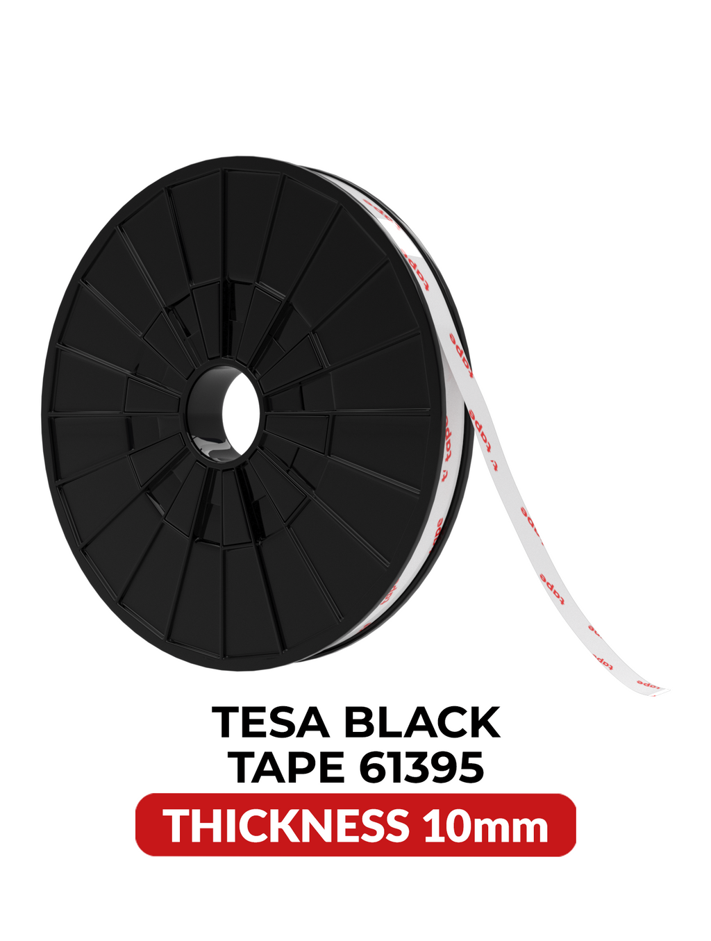 Double-Sided Acrylic Adhesive Tape Black 10MM x 25M Tesa Model # 61395