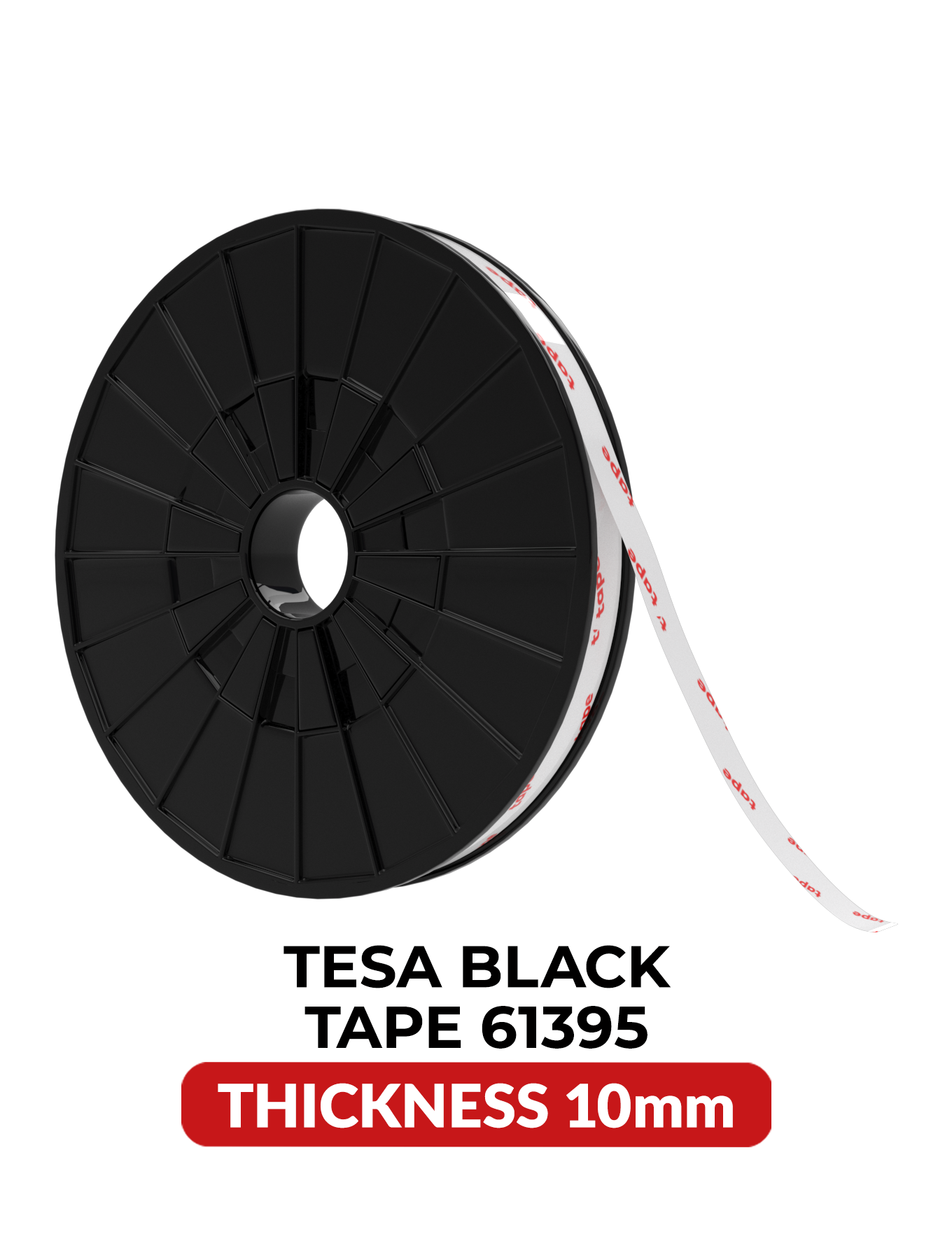 Double-Sided Acrylic Adhesive Tape Black 10MM x 25M Tesa Model # 61395