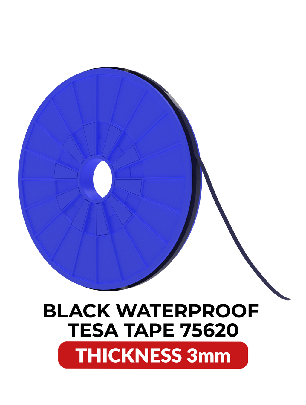 Doppelseitiges Acryl-Klebeband Wasserfest Schwarz 3mm x 25m Tesa 75620