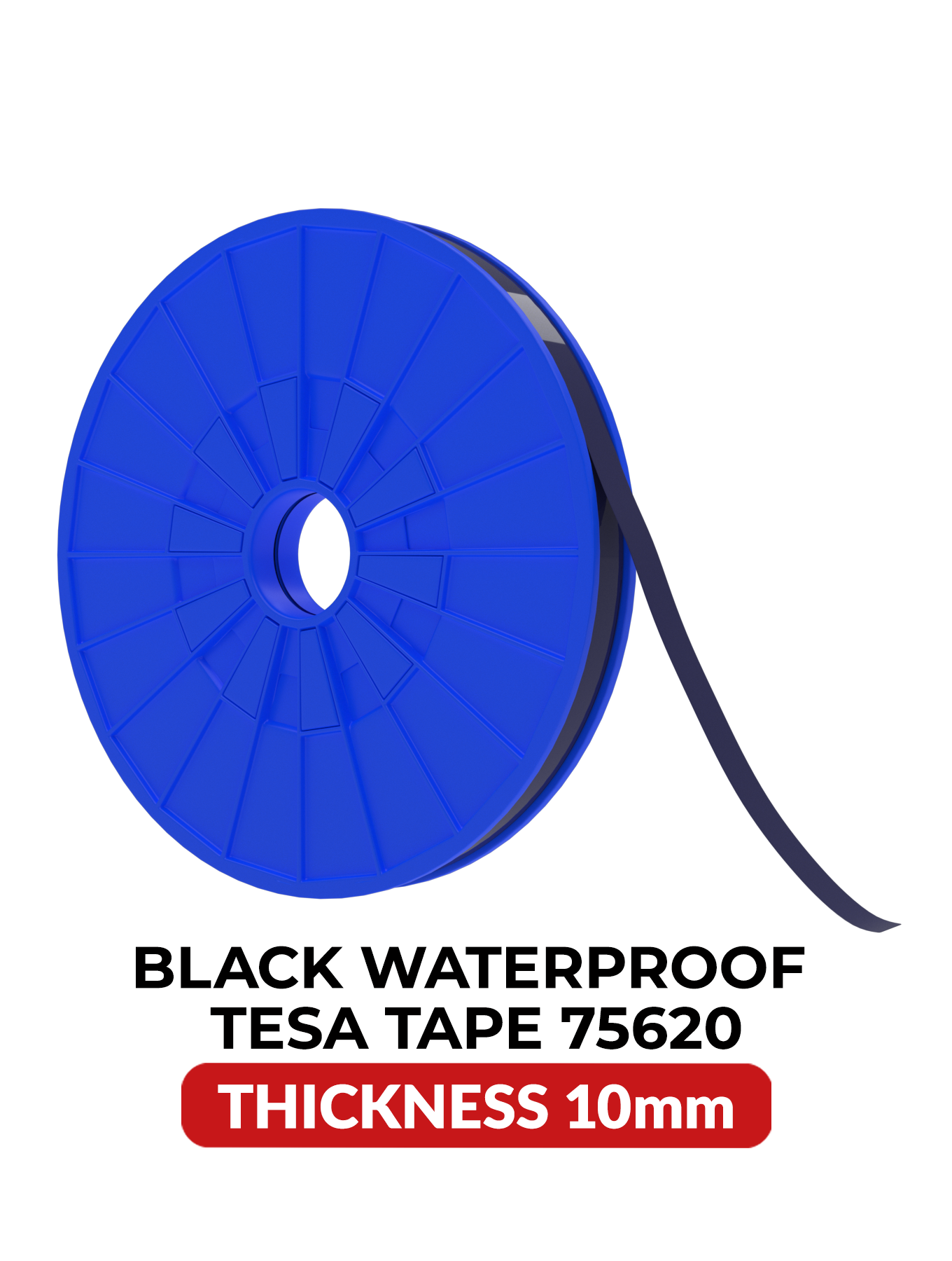 Double-Sided Acrylic Waterproof Black Adhesive Tape (10 mm x 25 m) (Tesa Model # 75620)