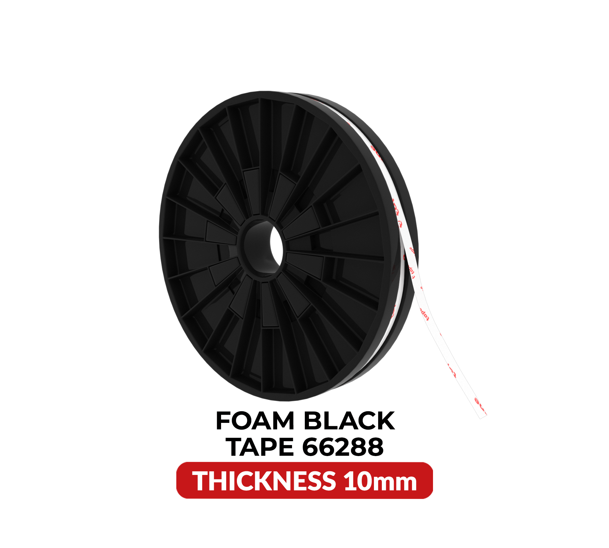 Tesa Doppelseitiges schockdämpfendes Schaumstoffband Schwarz 10mm x 25m