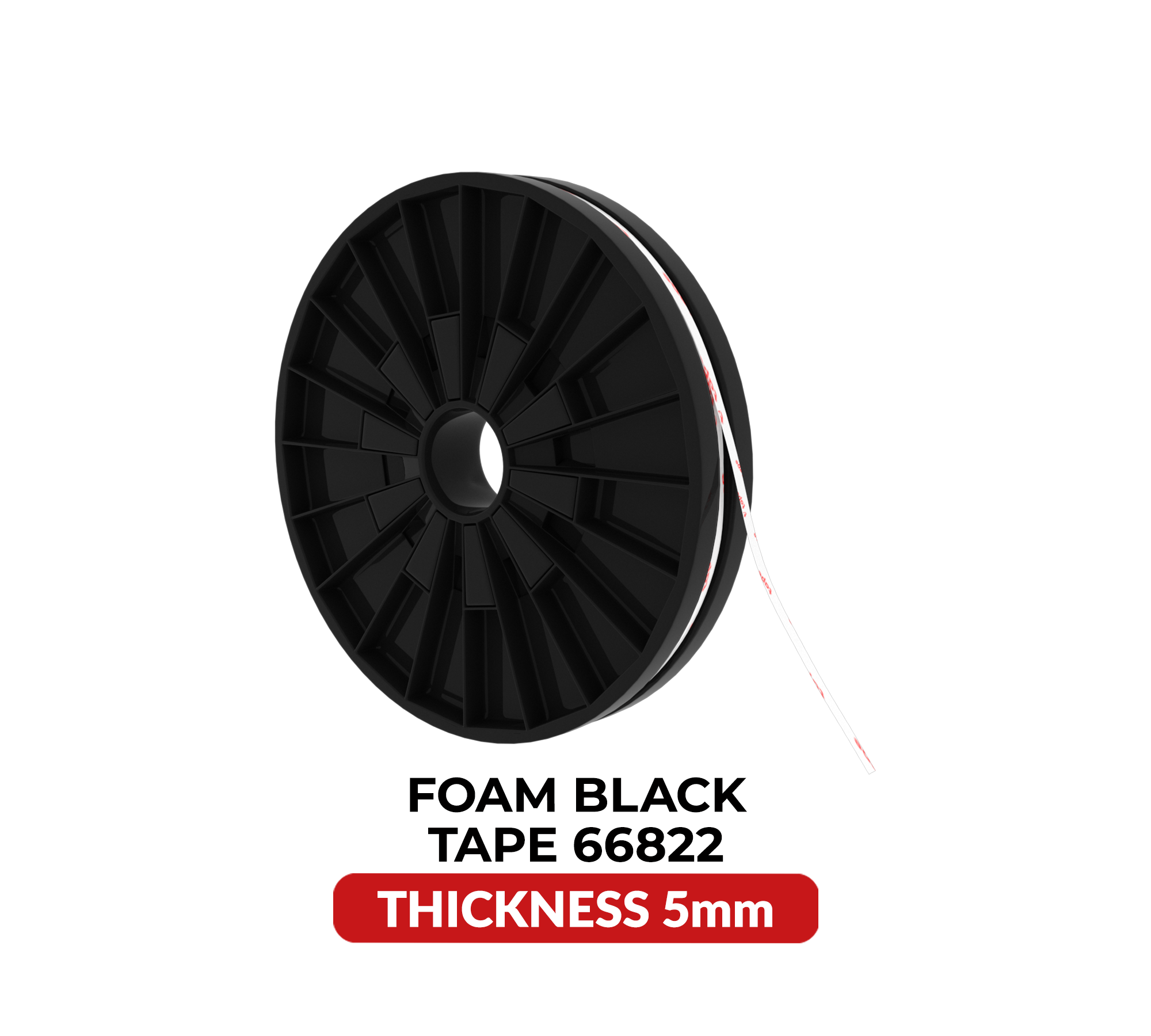 Tesa Doppelseitiges stoßdämpfendes Schaumstoff-Klebeband Schwarz 5mm x 25m