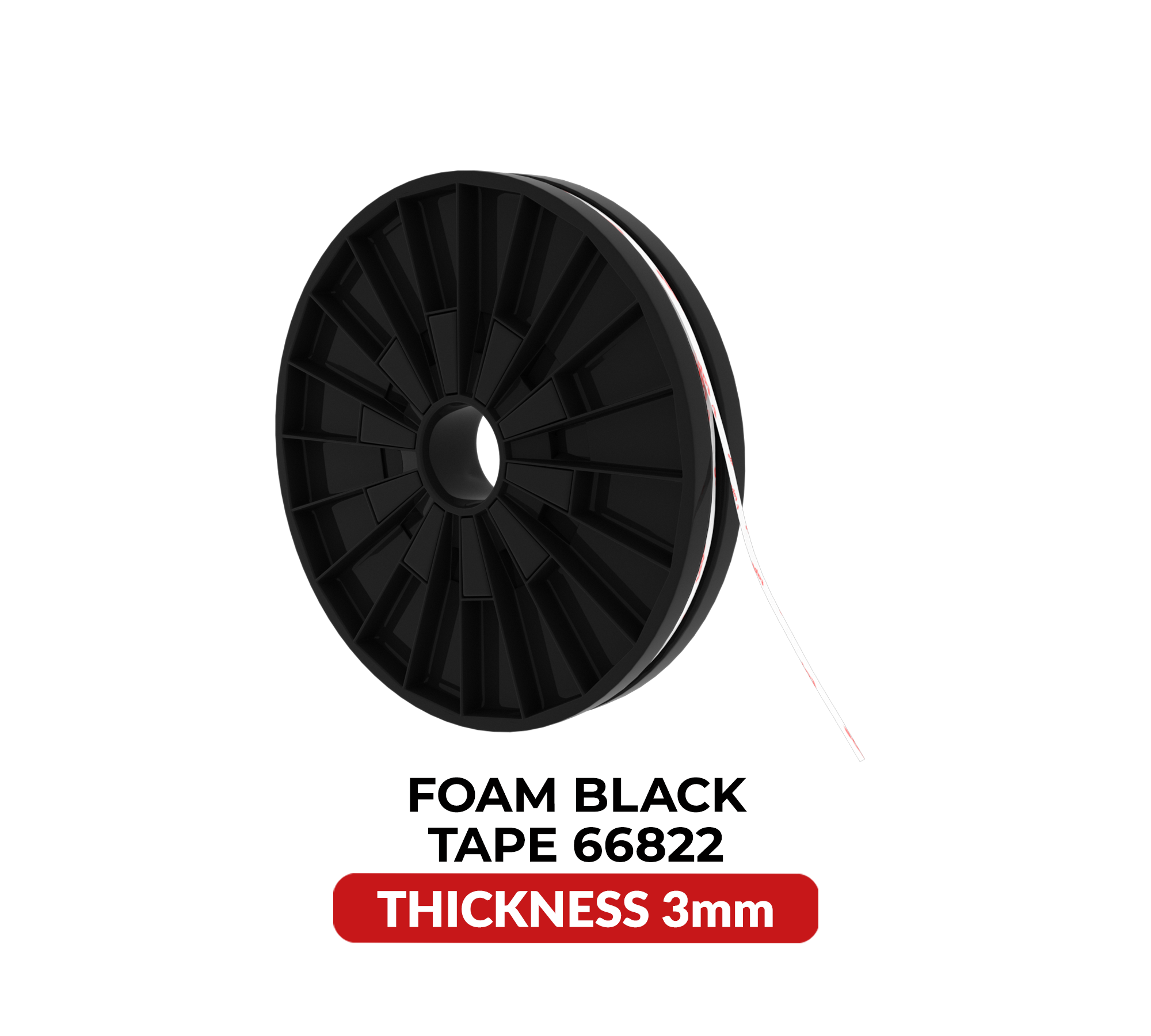 Tesa doppelseitiges stoßdämpfendes Schaumstoffband Schwarz 3mm x 25m