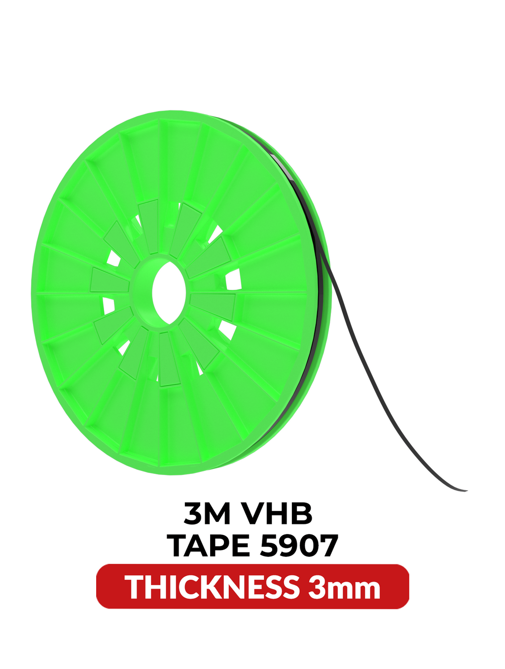 Doppelseitiges Acryl-Klebeband 3M VHB 5907 (3 mm x 25 m, Schwarz)