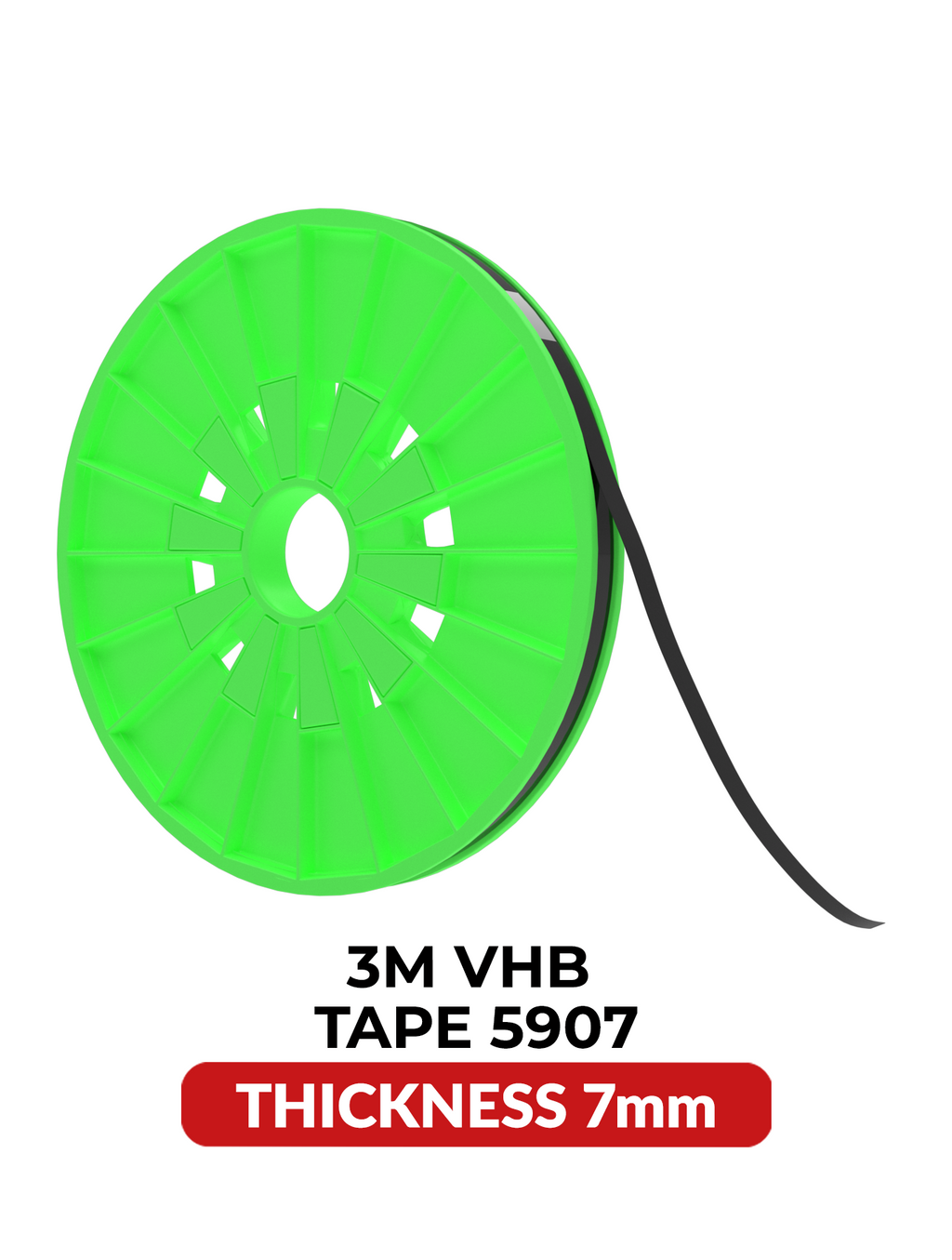 Doppelseitiges Acryl-Klebeband 7 mm x 25 m – 3M VHB 5907, Schwarz