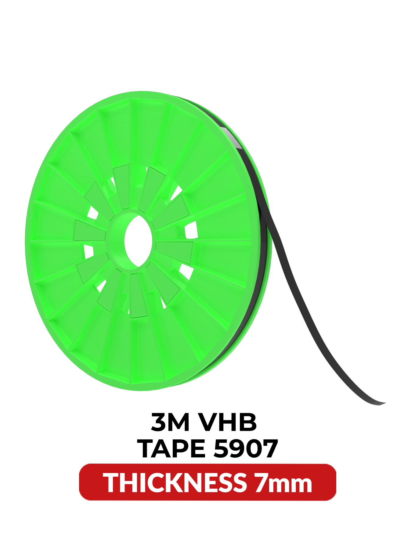 Doppelseitiges Acryl-Klebeband 7 mm x 25 m – 3M VHB 5907, Schwarz