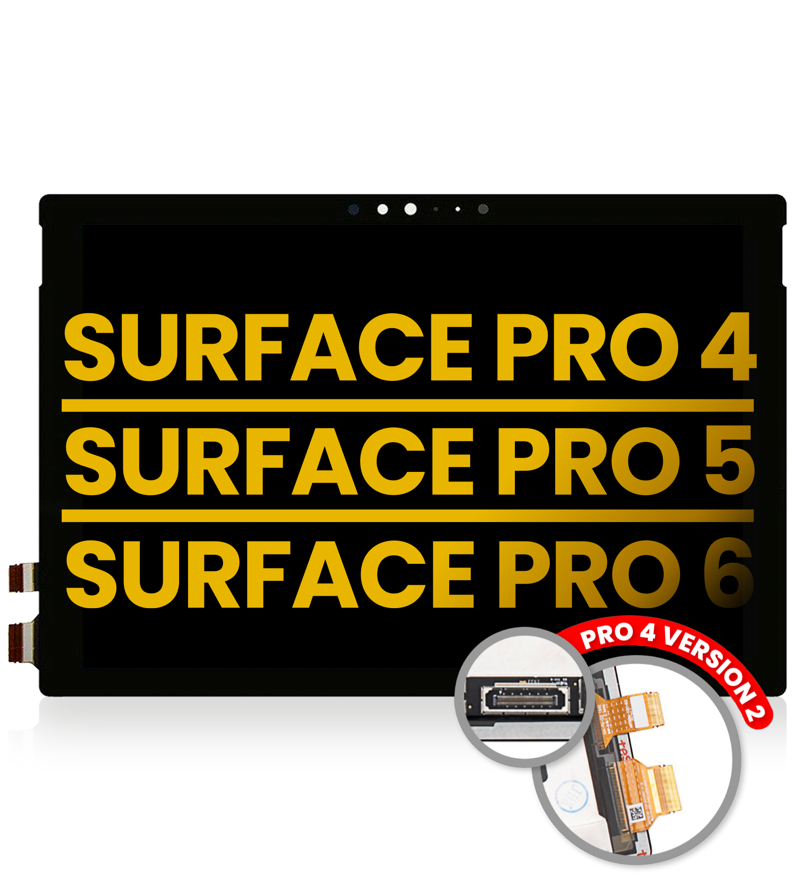 LCD-Display mit Digitizer für Surface Pro 4/5/6, Generalüberholt, Schwarz