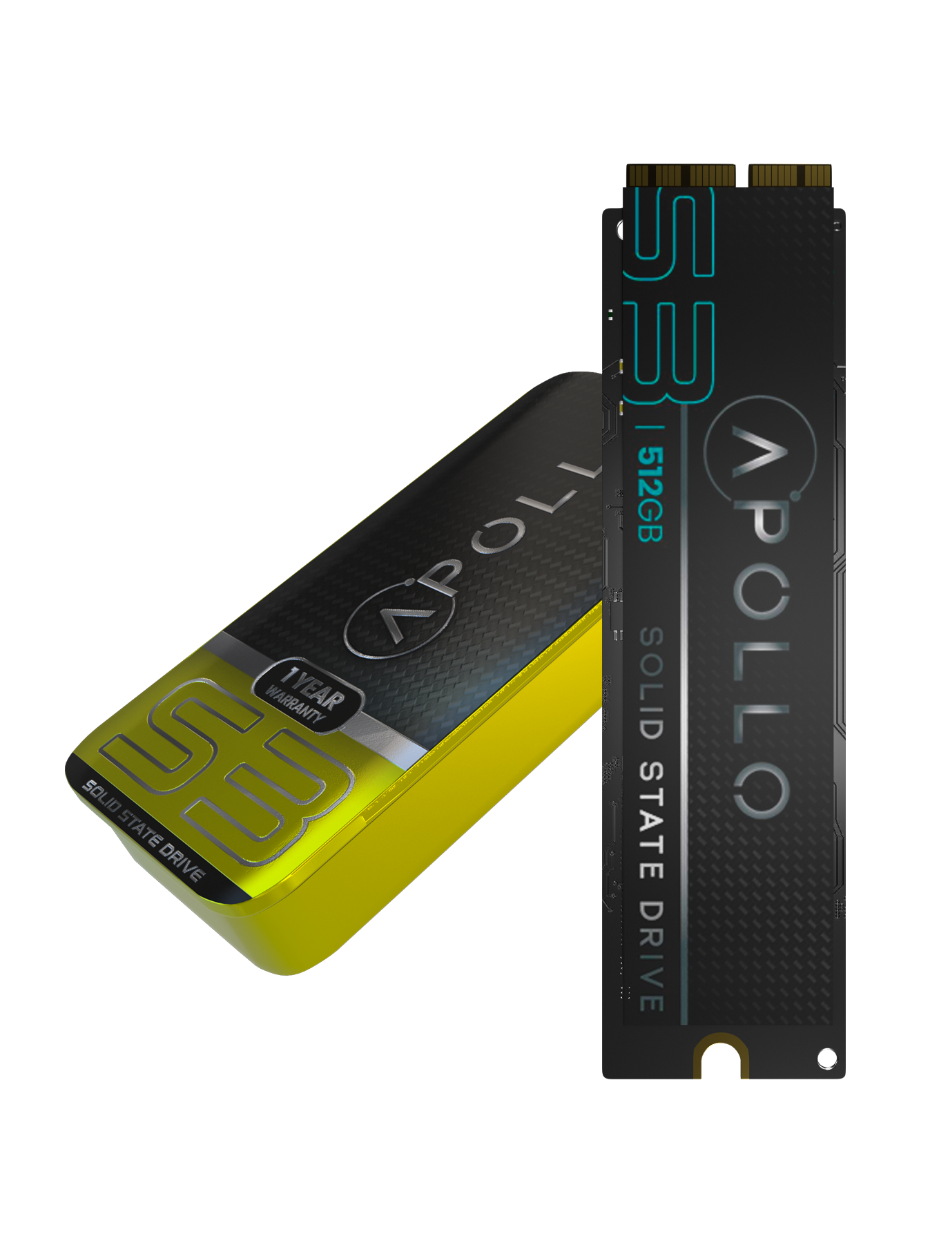 Apollo S3 512GB Mac NVMe PCIe Gen3x4 SSD for MacBook Air 11/13" A1465 A1466, MacBook Pro Retina A1398 A1502, iMac A1418 A1419, Mac Mini A1347, Mac Pro A1481 (2013-2017)