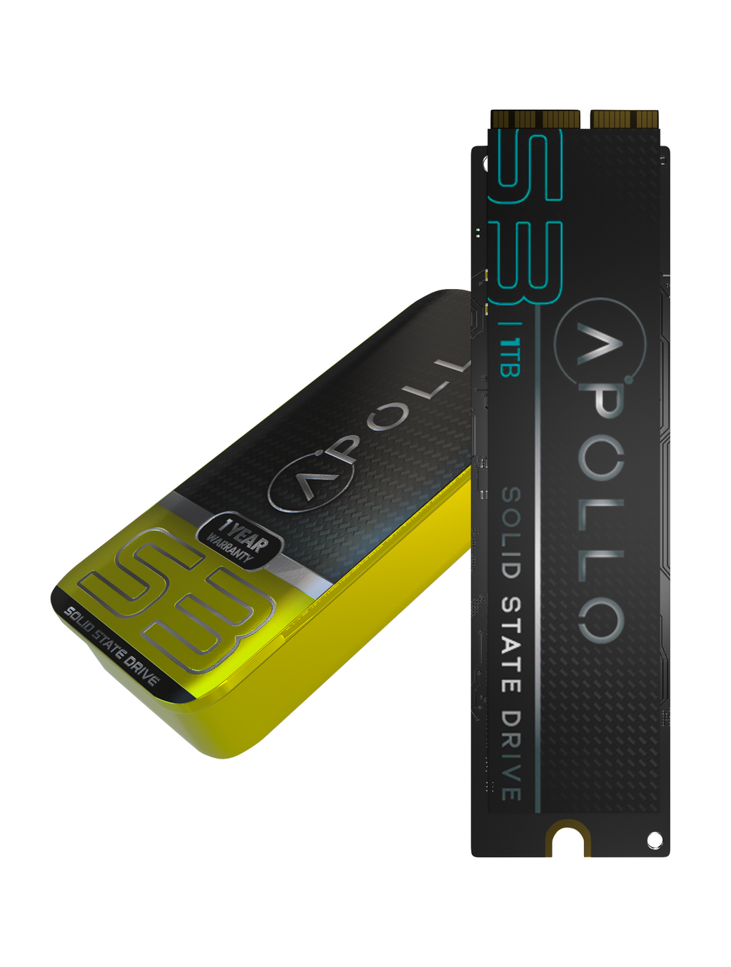 Apollo S3 1TB Mac SSD (NVMe PCIe Gen3x4) for MacBook Air 11/13" A1465/A1466 (Mid 2013-2017), MacBook Pro Retina A1398/A1502 (Late 2013-Mid 2015), iMac A1418/A1419 (Late 2013-Mid 2017), Mac Mini A1347 (2014), Mac Pro A1481 (2013)