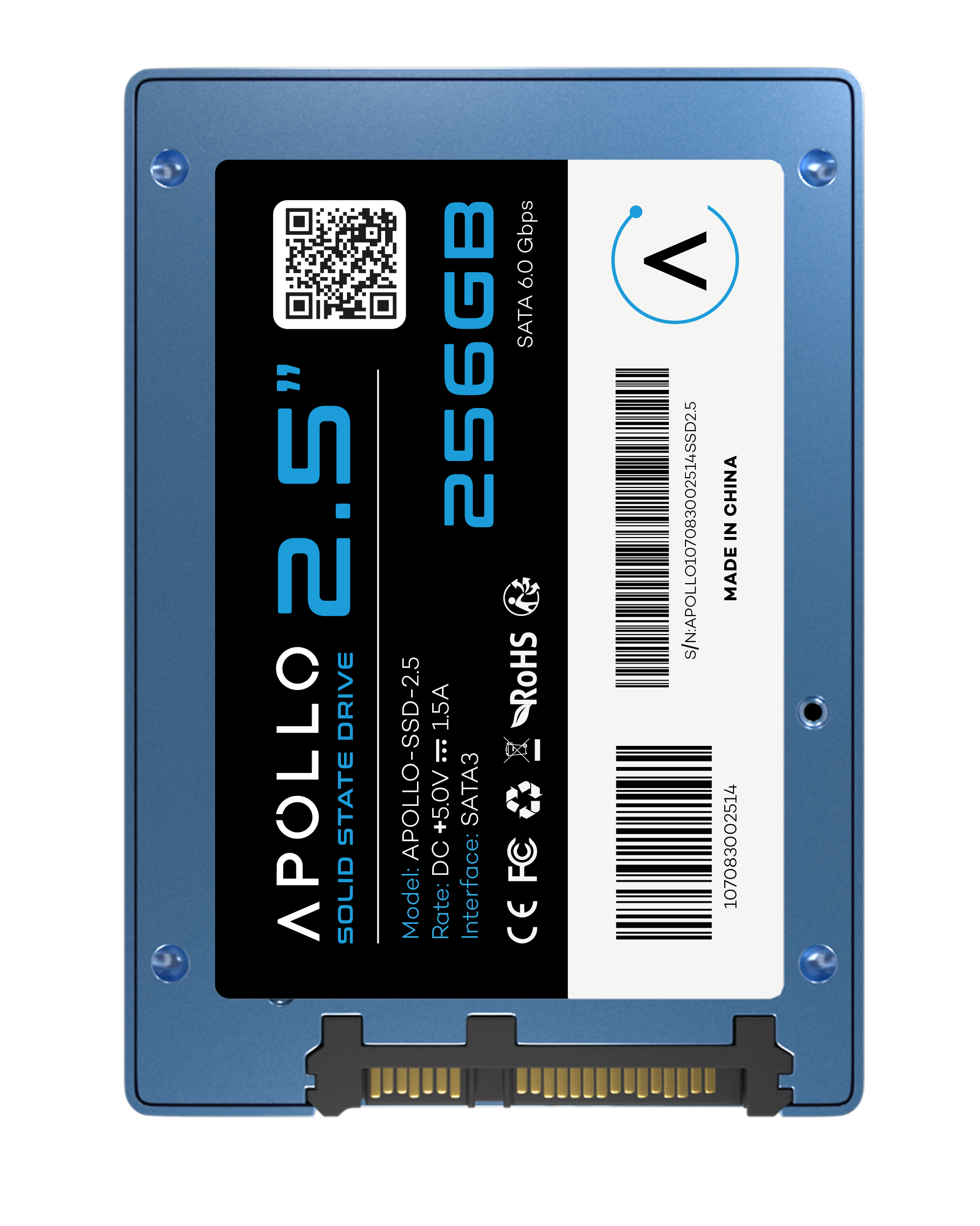 Apollo 2.5" High-Performance SSD 3D TLC NAND 256GB