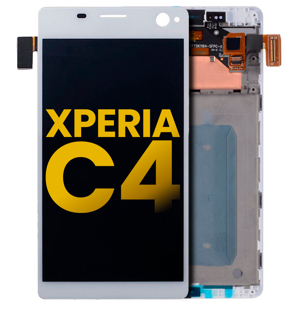 LCD-Display mit Rahmen Sony Xperia C4 Weiß Refurbished