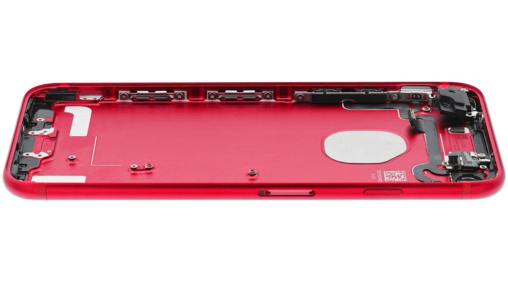 Back Cover/Frame with Pre-Installed Small Parts for iPhone 7 (Used OEM Removal, Quality A) (Red)