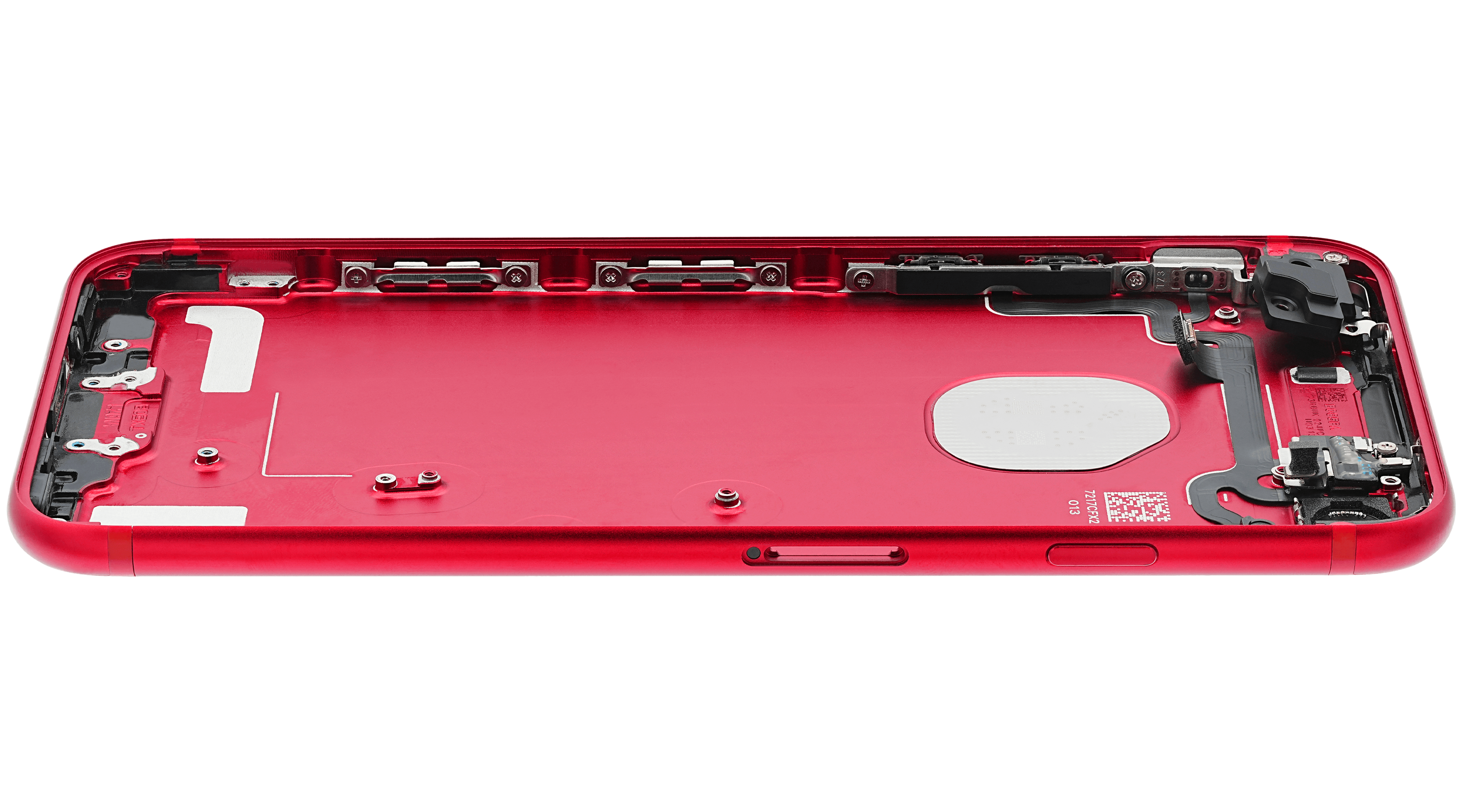 Back Cover/Frame with Pre-Installed Small Parts for iPhone 7 (Used OEM Removal, Quality A) (Red)