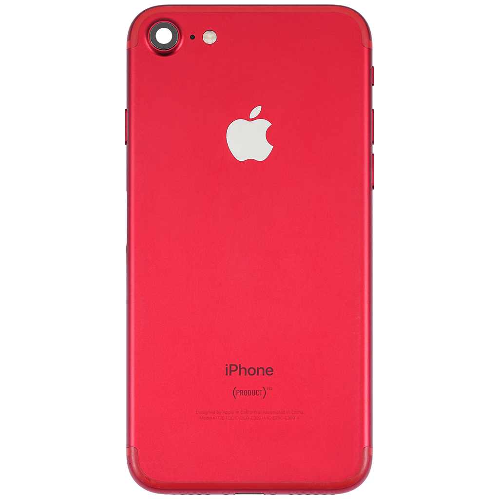 Back Cover/Frame with Pre-Installed Small Parts for iPhone 7 (Used OEM Removal, Quality A) (Red)